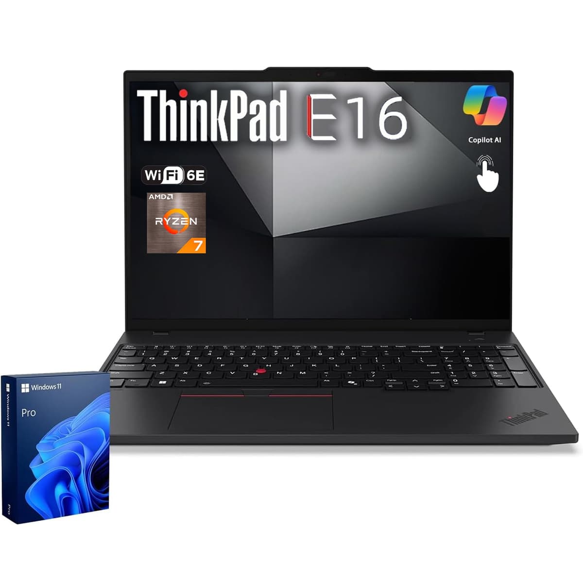 Lenovo ThinkPad E16 Gen 2 Laptop empresarial, 16" FHD+ táctil antirreflejo, AMD Ryzen 7 7735U, 32GB DDR5, 1TB SSD, Wi-Fi 6E, lector de huellas, teclado retroiluminado, cámara web, Windows 11 Pro