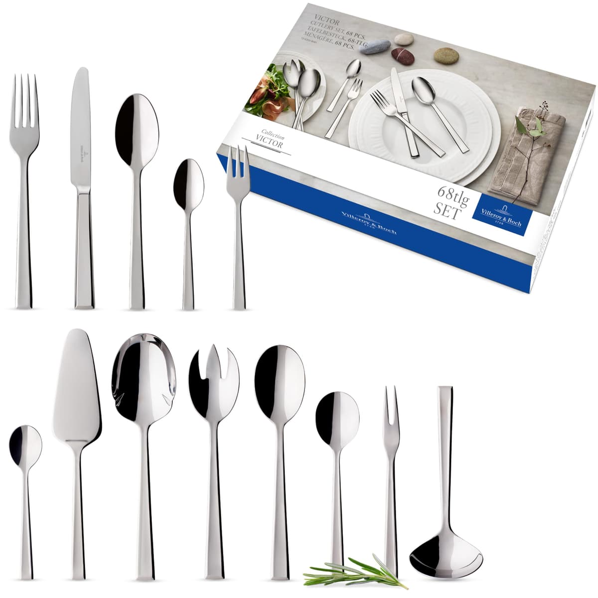 Villeroy & Boch Victor Juego de Cubiertos 68 Piezas en Acero Inoxidable 12-6350-9081