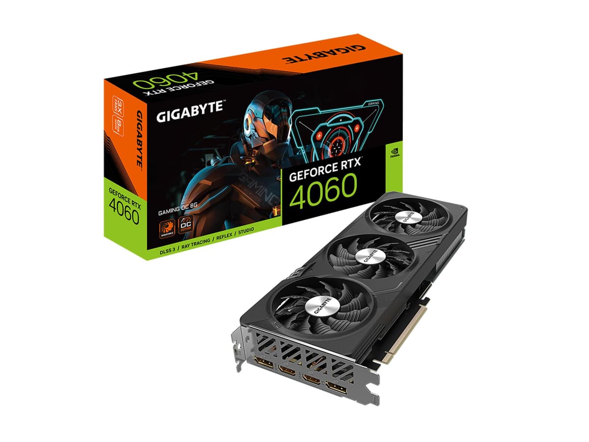 Gigabyte GeForce RTX 4060 Gaming OC 8G Tarjeta de video, 3X ventiladores WINDFORCE, 8GB GDDR6 128-bit, GV-N4060GAMING OC-8GD