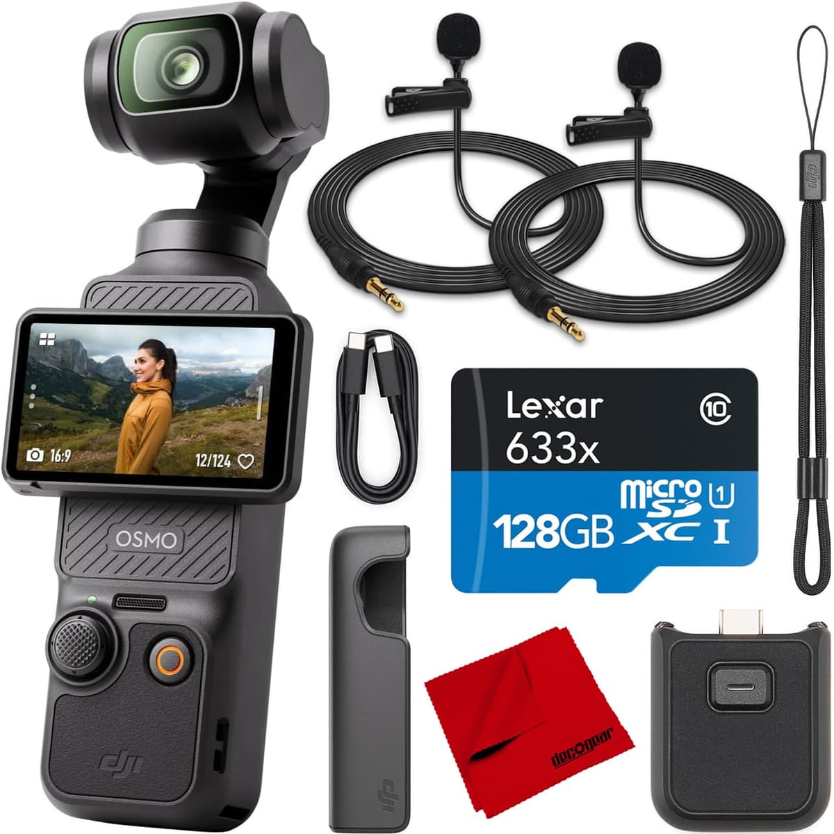 DJI Osmo Pocket 3 Vlogging Camera 1'' CMOS 4K/120fps con Mic Bundle y 128GB E3DJIOSMOPOCK3