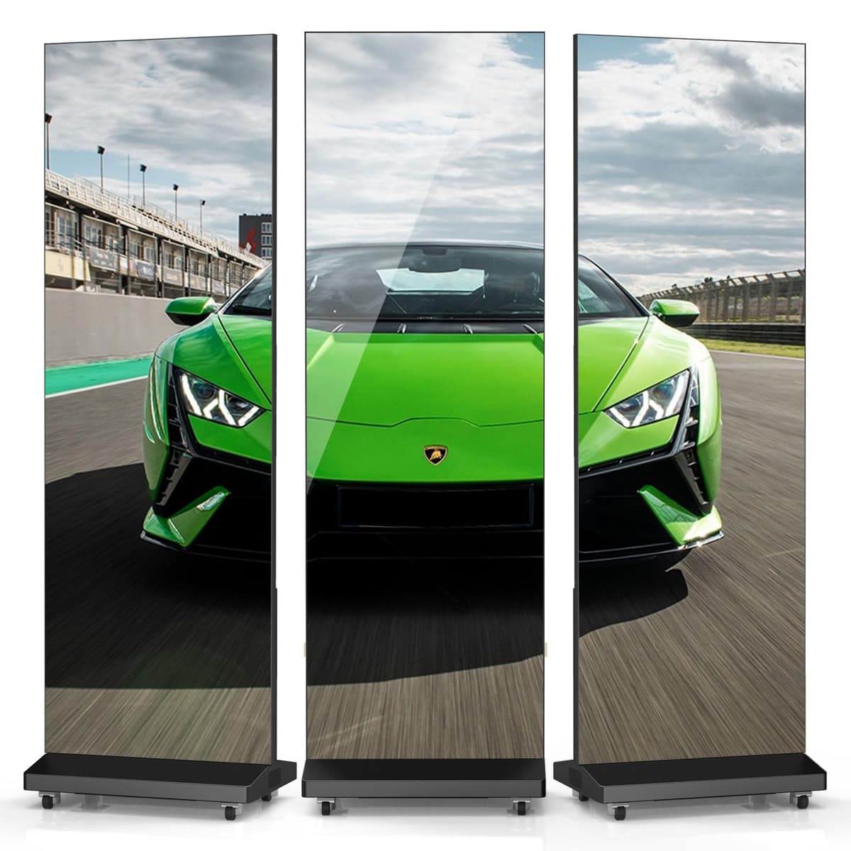 JASZDOT 80" Seamless Splicing LED Display plegable P1.86 con USB/HDMI/WiFi y control remoto Black & 2