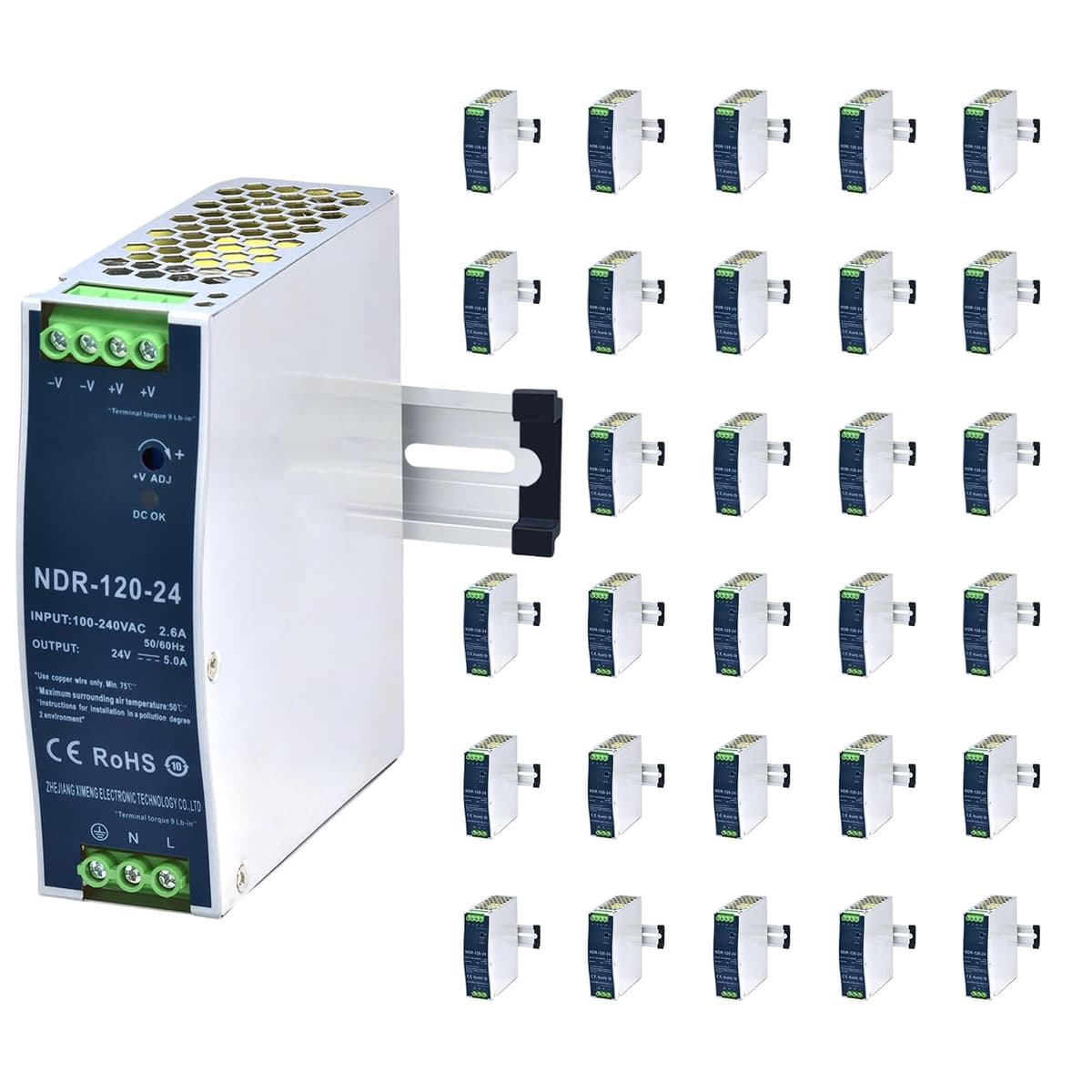 Fuente de alimentación XSHBGF 12VCC NDR 120W Salida dual Fuente conmutada Convertidor DC (30 * 120-24)