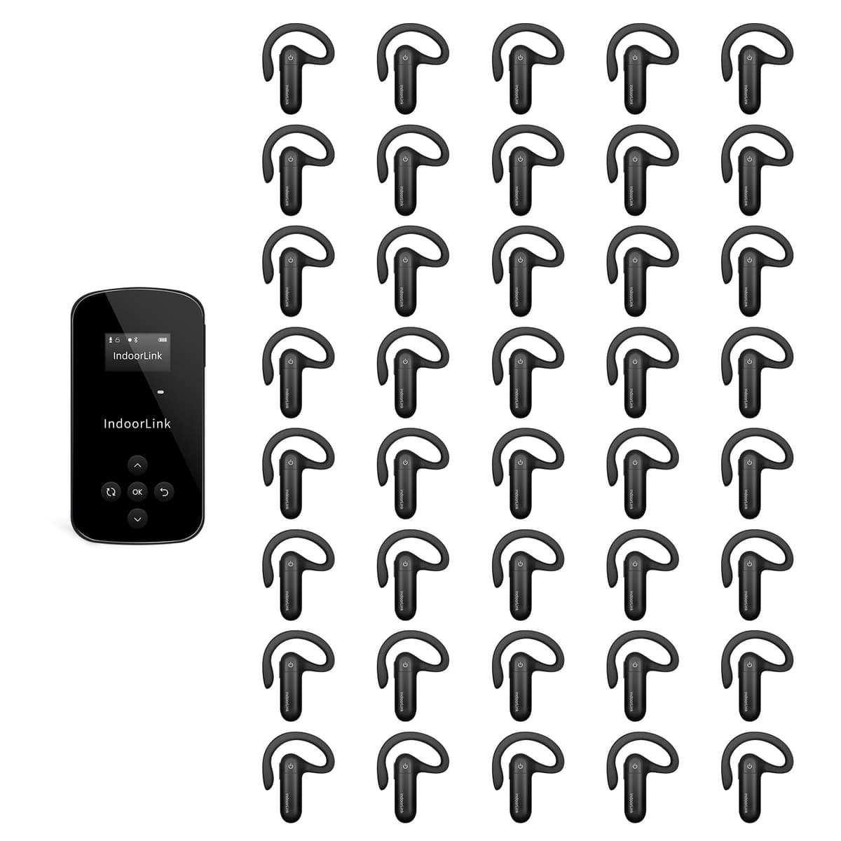IndoorLink Sistema de guía inalámbrico de mano E211 + receptores E103 - 1 transmisor 40 receptores E211+E103