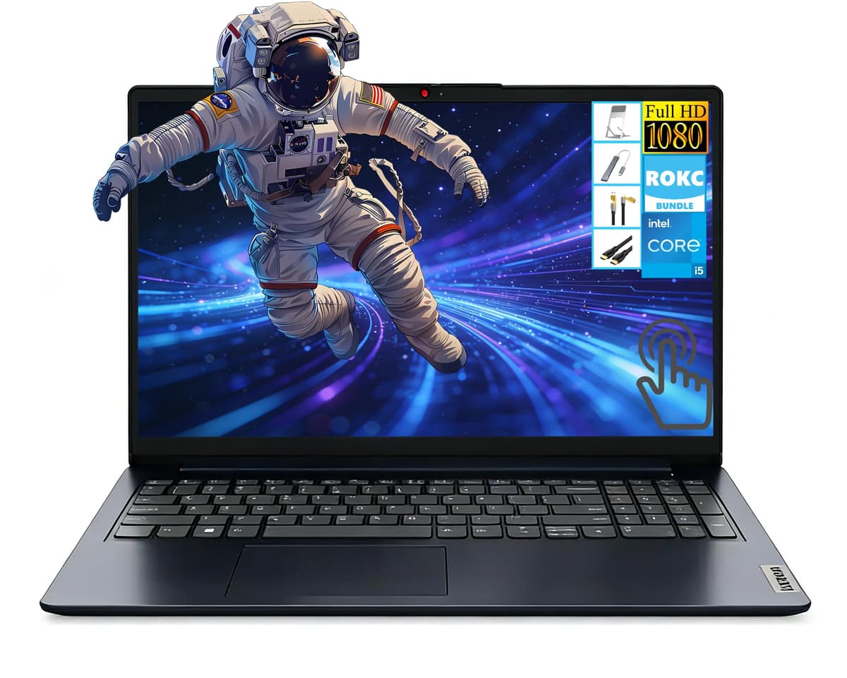 Lenovo IdeaPad 1i 15.6" Pantalla Táctil FHD Portátil Mejorado, Intel Core i5-1335U (CPU de 10 núcleos), 16 GB RAM | 512 GB SSD | Windows 11 | Wi-Fi 6 | Larga Duración de Batería para Negocios/Hogar/Oficina/Aprendizaje en Línea | Paquete RK 83B40006US