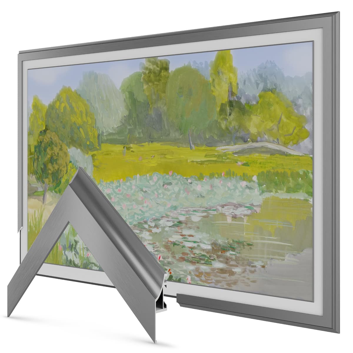 Marco de TV Deco de Aleación Graphite Scoop 55" - Compatible SOLO con Samsung The Frame (Ajusta 2021-2025, LS03A, LS03B, LS03C, LS03D, LS03FA)