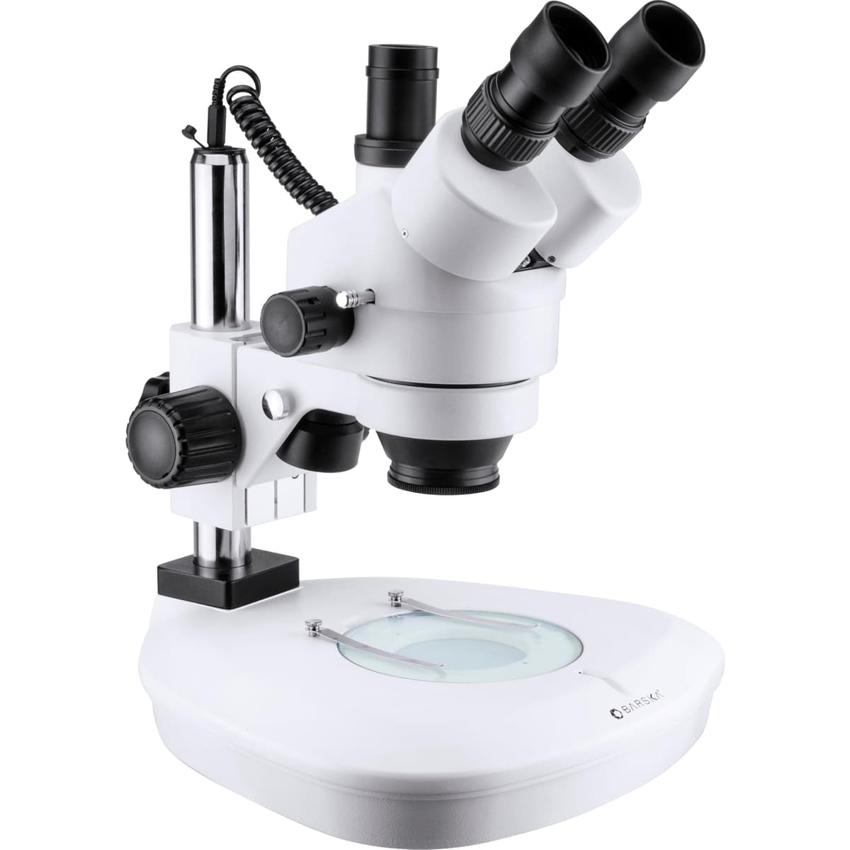 Microscopio Estéreo Trinocular Barska Zoom 7X-45X con Aumento Ajustable y Soporte Robusto AY13178