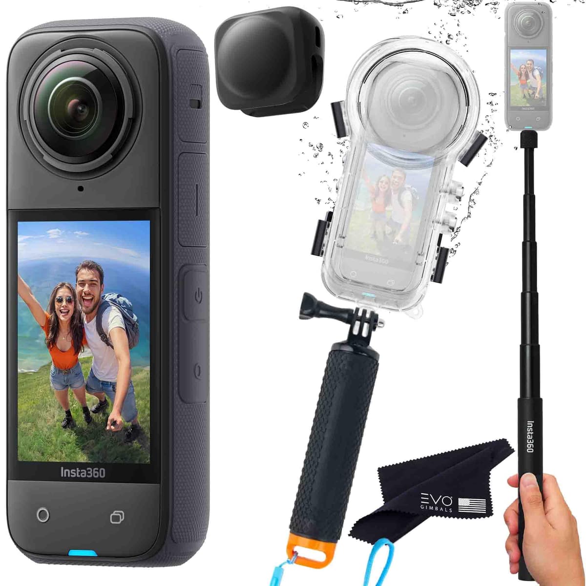 Insta360 X4 Dive Bundle - Cámara 360 sumergible 8K con accesorios X4_Dive_Float_SELFIE-STICK_128GB