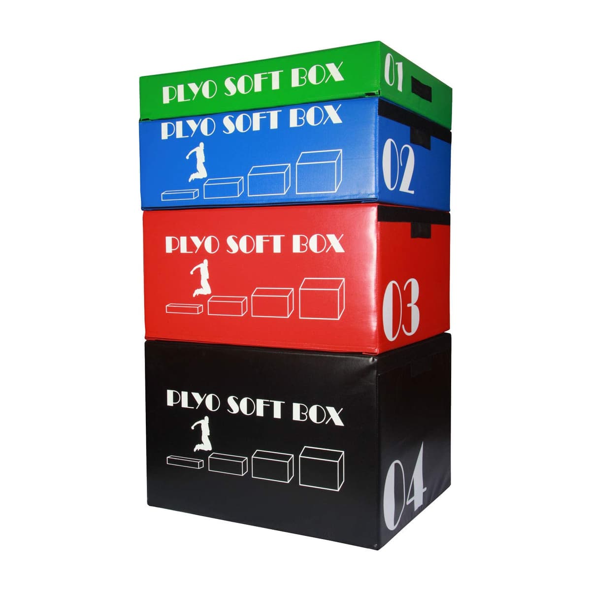 Fitness First Set de cajas pliométricas suaves apilables (6, 12, 18, 24 in) F1SPLB3 SET