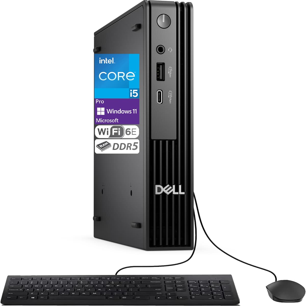 Oemgenuine Dell Pro Micro (Próxima generación OptiPlex 7000 MFF) Intel i5-14500T, 16GB DDR5 RAM, 512GB SSD, WiFi 6E + BT, RJ-45, DisplayPort, Teclado y Mouse con cable, Garantía 3 años, W11P, Desktop Empresarial OptiPlex 7000 Micro