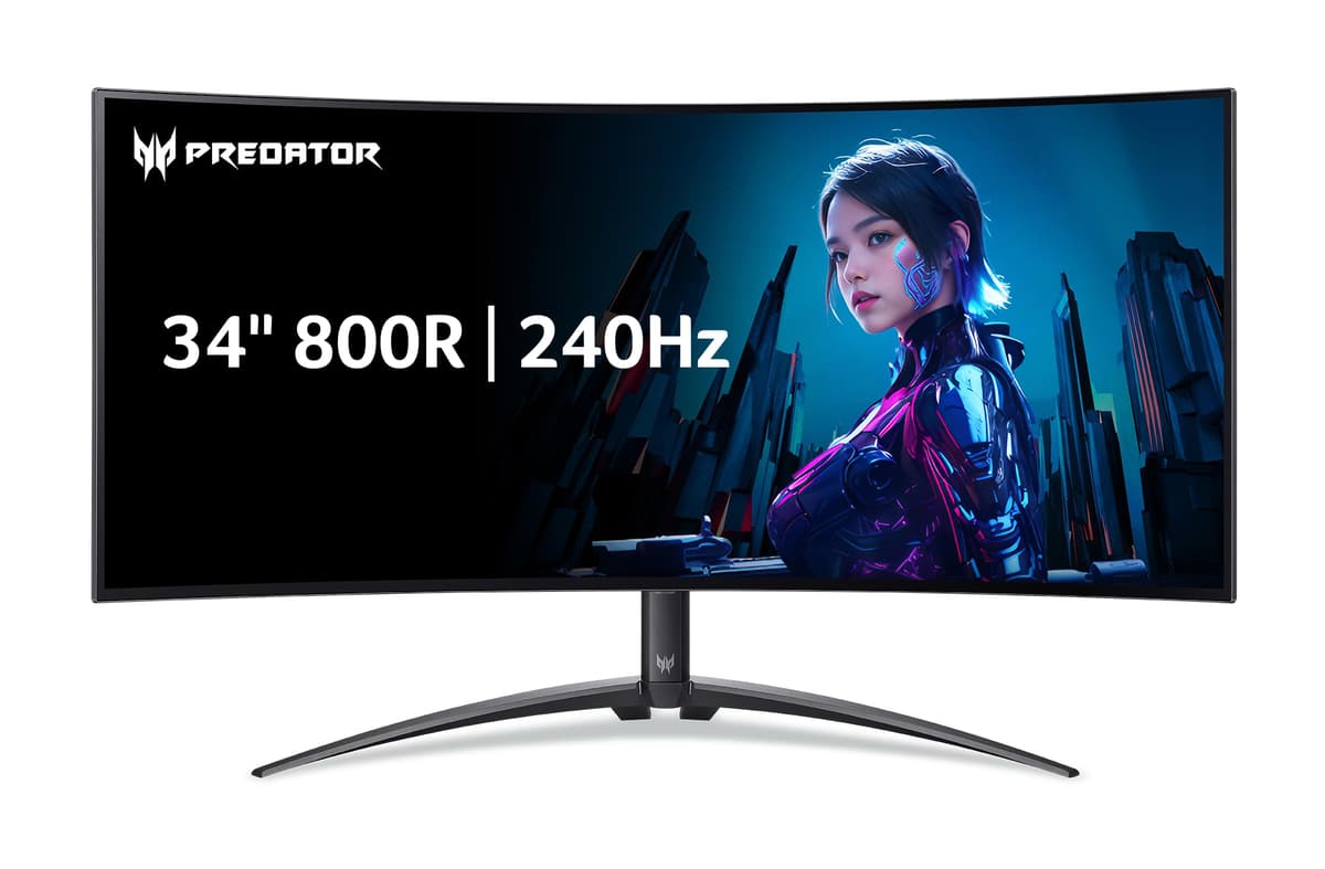 acer Predator X34 | Monitor Gamer Curvo OLED 34" UWQHD 3440 x 1440 800R | AMD FreeSync Premium Pro | 240Hz | 0.01 ms | VESA DisplayHDR True Black 400 | KVM Switch | USB-C, DP 1.4 y 2 x HDMI 2.1 UM.CXXAA.X01