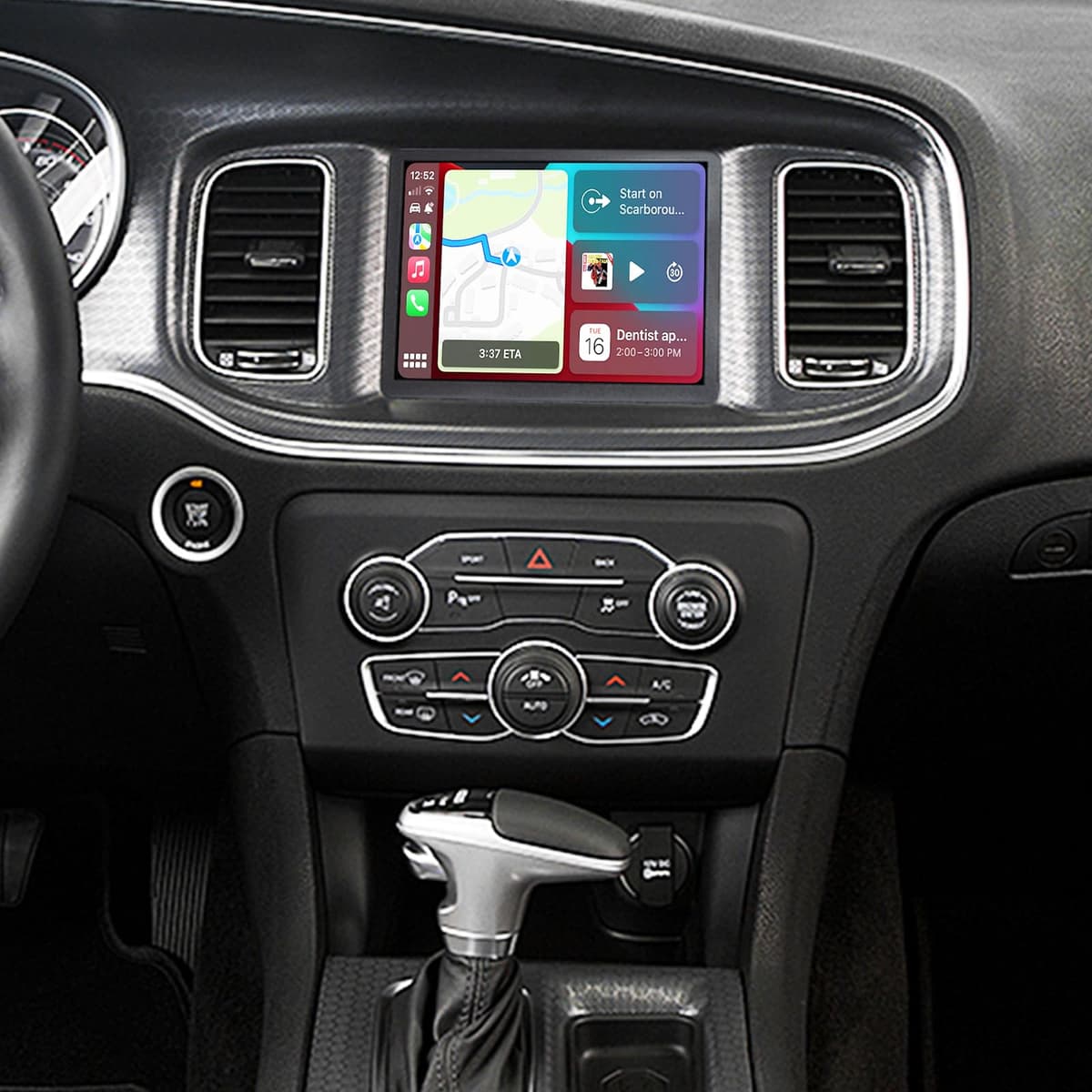 aoonav Radio para Auto Android de 8.4 Pulgadas - Repuesto Estéreo Multimedia con GPS, CarPlay Inalámbrico, Wi-Fi, Bluetooth, AM/FM y Pantalla Táctil para Dodge Charger y Challenger 2015-2019