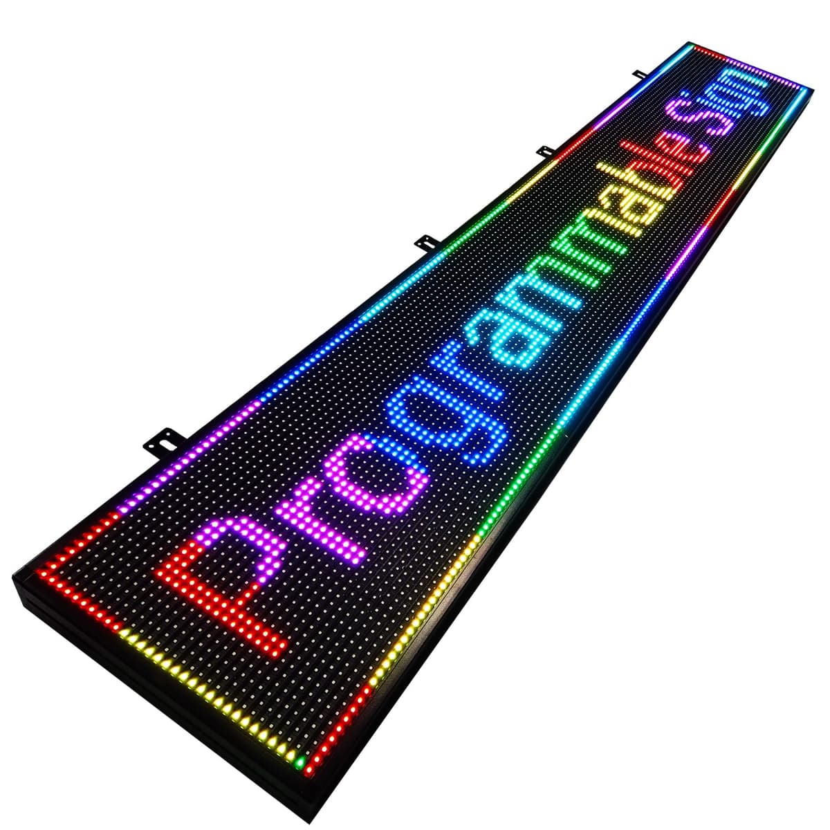 Wxwvngtrd Cartel LED programable P10 exterior, pantalla full color desplazable, señalización digital Wi-Fi, resistente IP65 (77"x14")