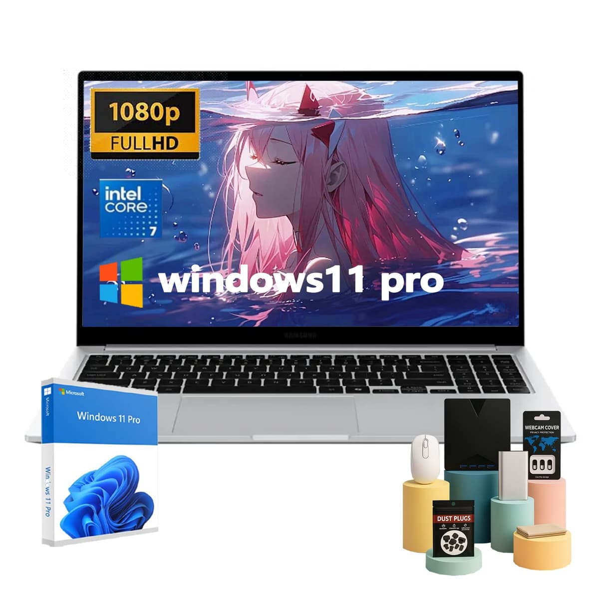 Samsung Galaxy Book4 Business 15.6", Wi-Fi, Windows 11 Pro, Intel 10 núcleos 7-150U, Intel Graphics, Unidad DVD externa, AI Copilot, Lector de huellas, Teclado retroiluminado, 16 GB RAM, 2 TB SSD