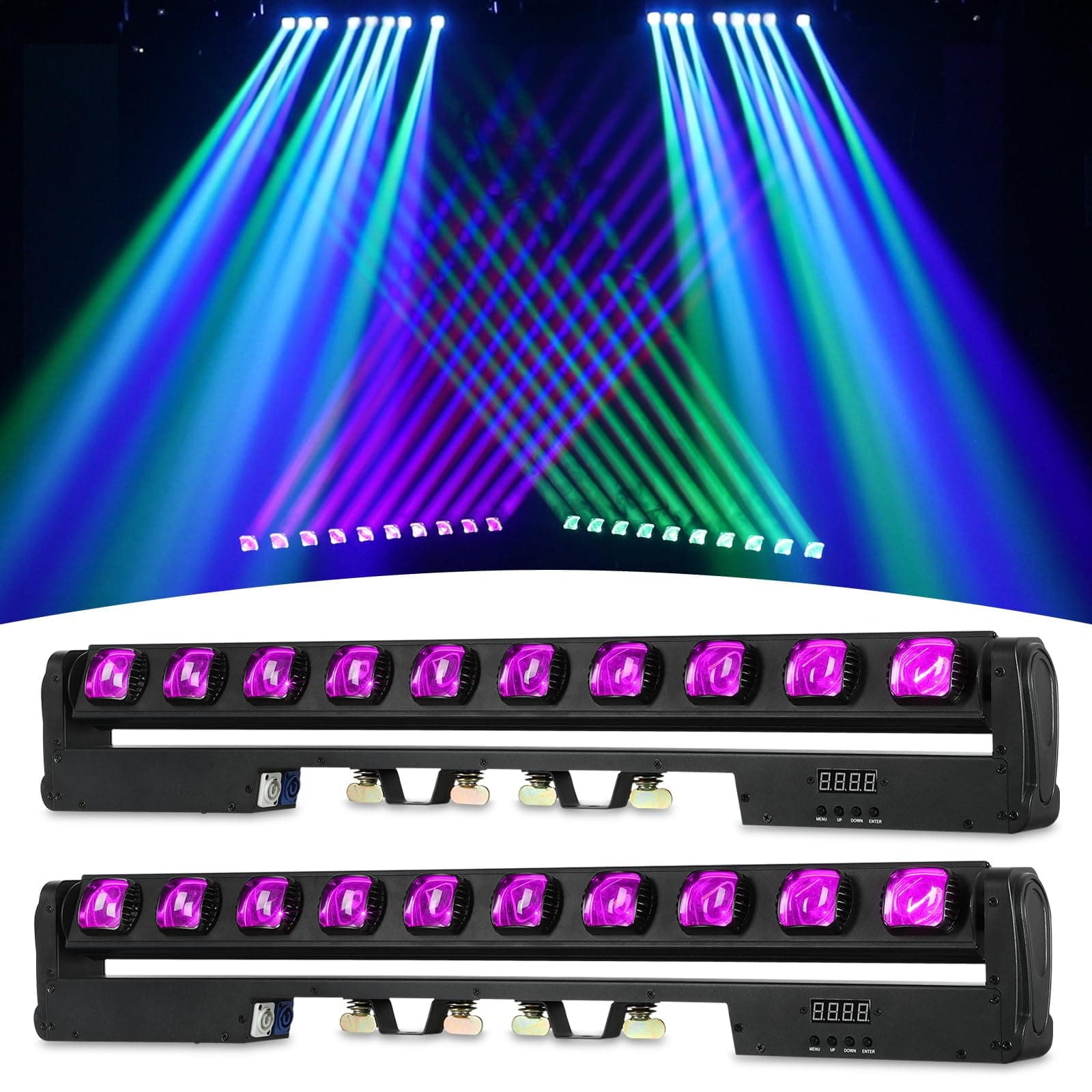 Big Dipper L1015 Moving Head Light Bar 10x15W RGBW DMX Strobe (2 Pack)