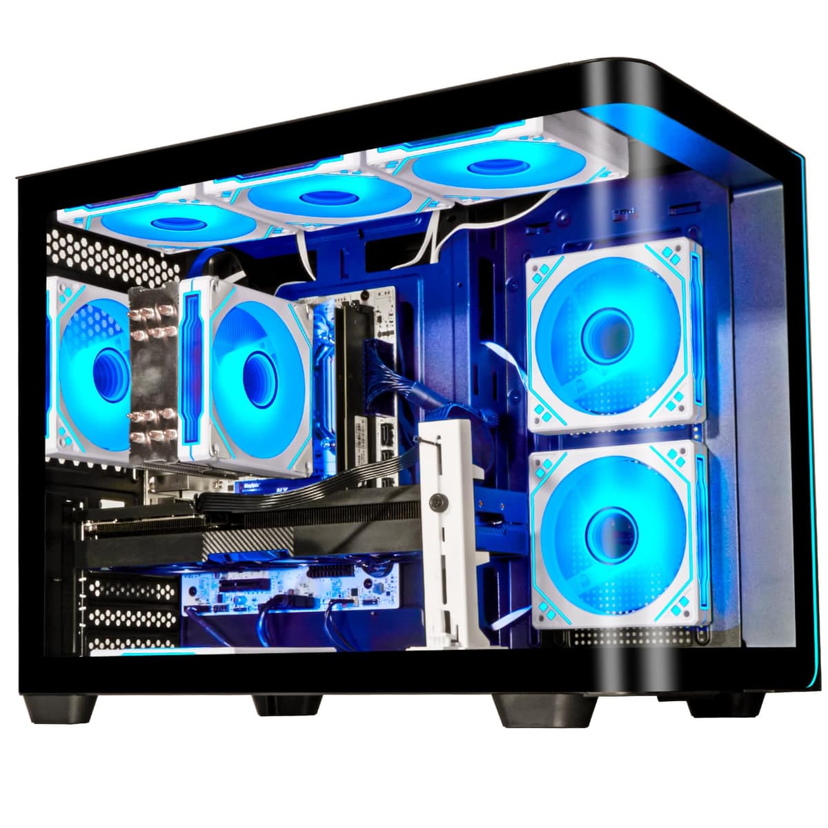 LXZ Gaming PC Desktop - Ryzen 7 9700X, Radeon RX 9060 XT 16GB, 32GB DDR5, 2TB NVMe 4.0 SSD, 850W PSU LXZ-amdprem