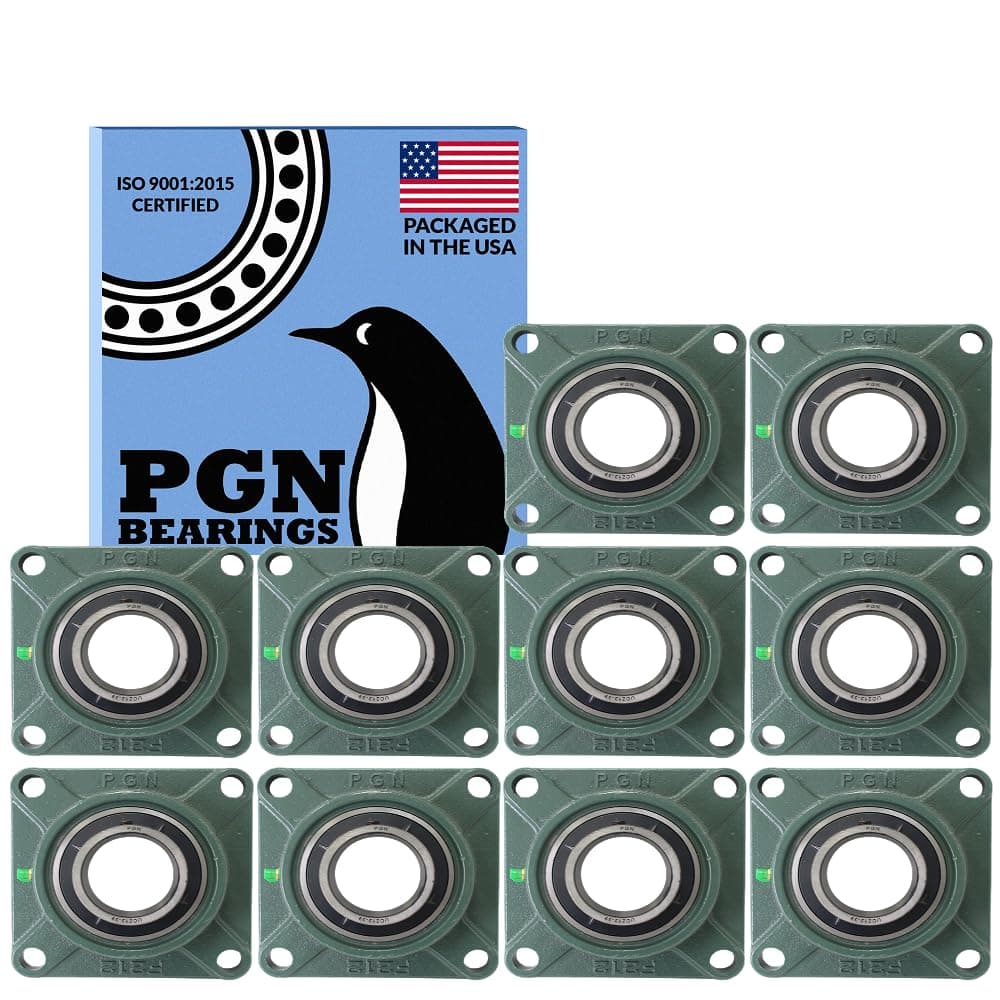 PGN UCF212-39 Pillow Block Bearing Pack x10 - Rodamiento con Brida Cuadrada, Acero Cromado PB-UCF-212-39/10