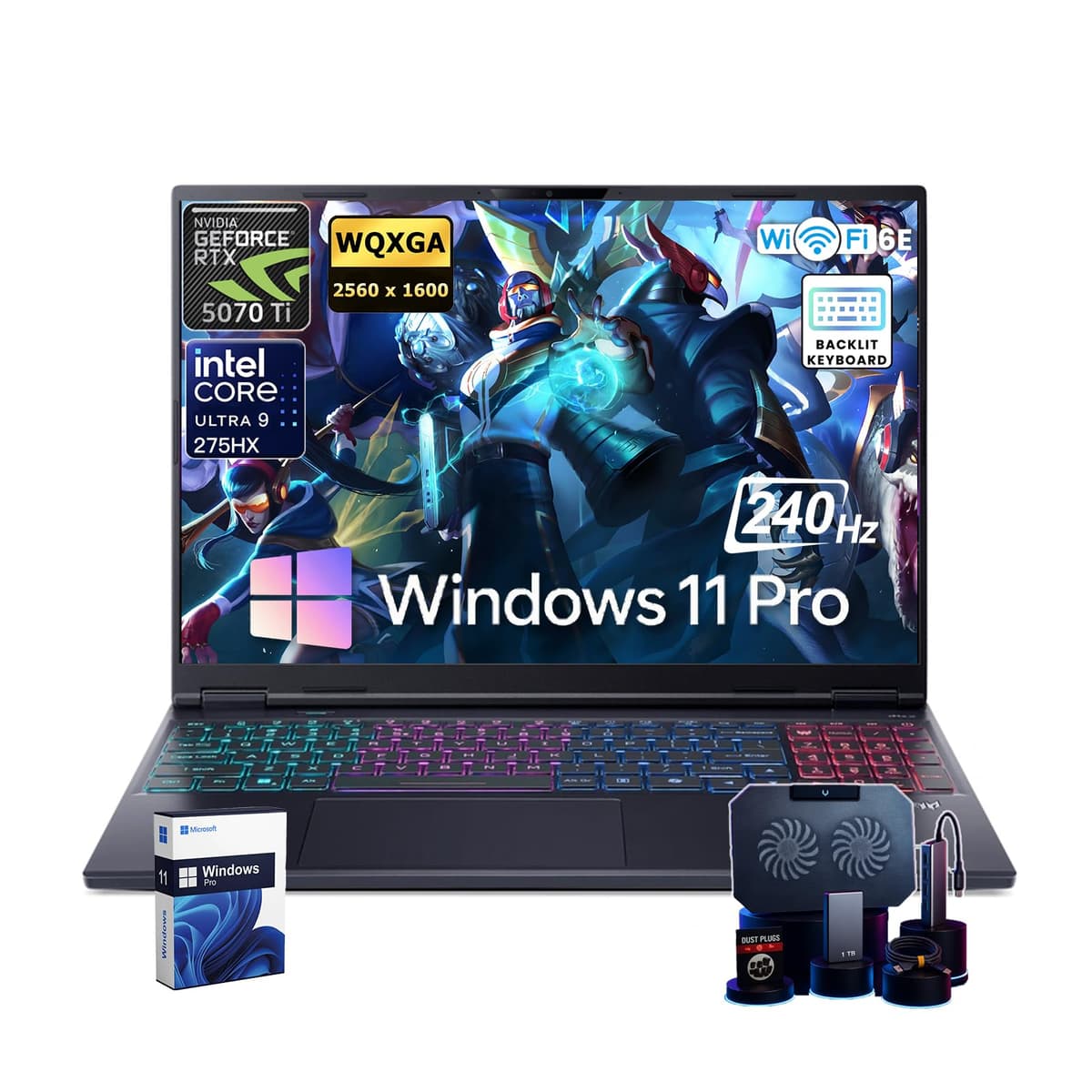 Acer Predator Helios Neo 16S Laptop para Gaming, GeForce RTX 5070Ti Dedicada, Pantalla OLED WQXGA de 16", Intel U9-275HX de 24 núcleos, Teclado RGB Retroiluminado, Windows 11 Pro con Copilot, Accesorios, Wi-Fi 6E, 64GB DDR5 + 1TB SSD