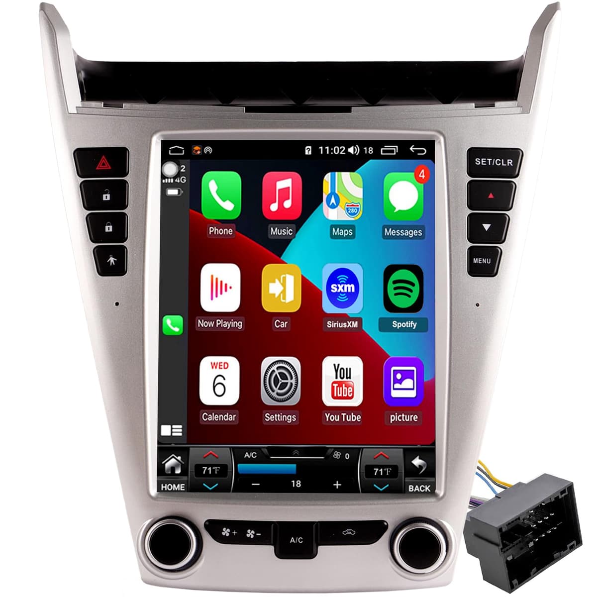 LITCOMFY Radio QLED con CPU de 8 núcleos para Chevy Chevrolet Equinox LS LT 2010-2015, pantalla táctil IPS, compatible con CarPlay y Android Auto, cámara trasera incluida LS< model