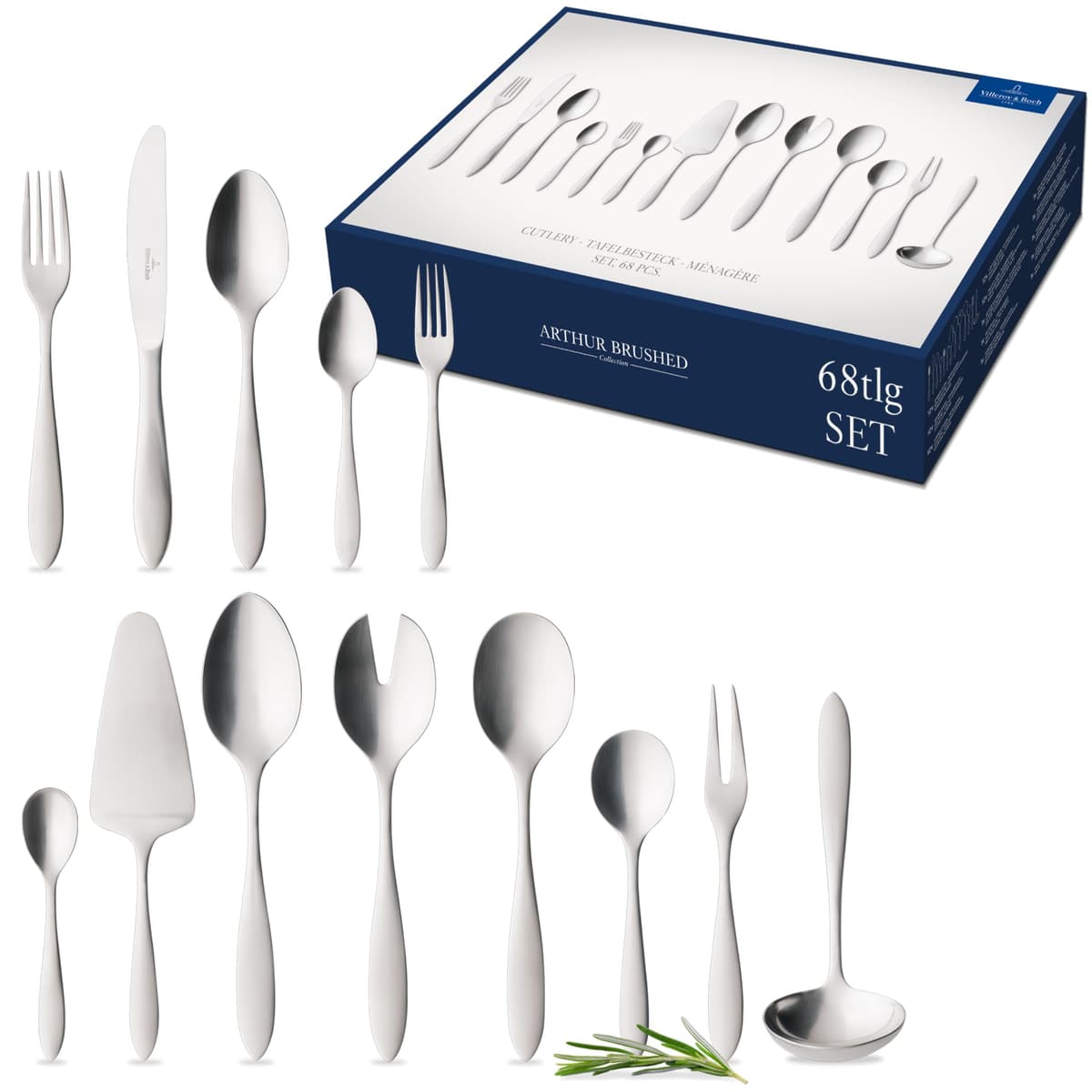 Villeroy & Boch Juego de Cubiertos, Acero Inoxidable 18/10, Metal, 44x29x9cm 12-6394-9081