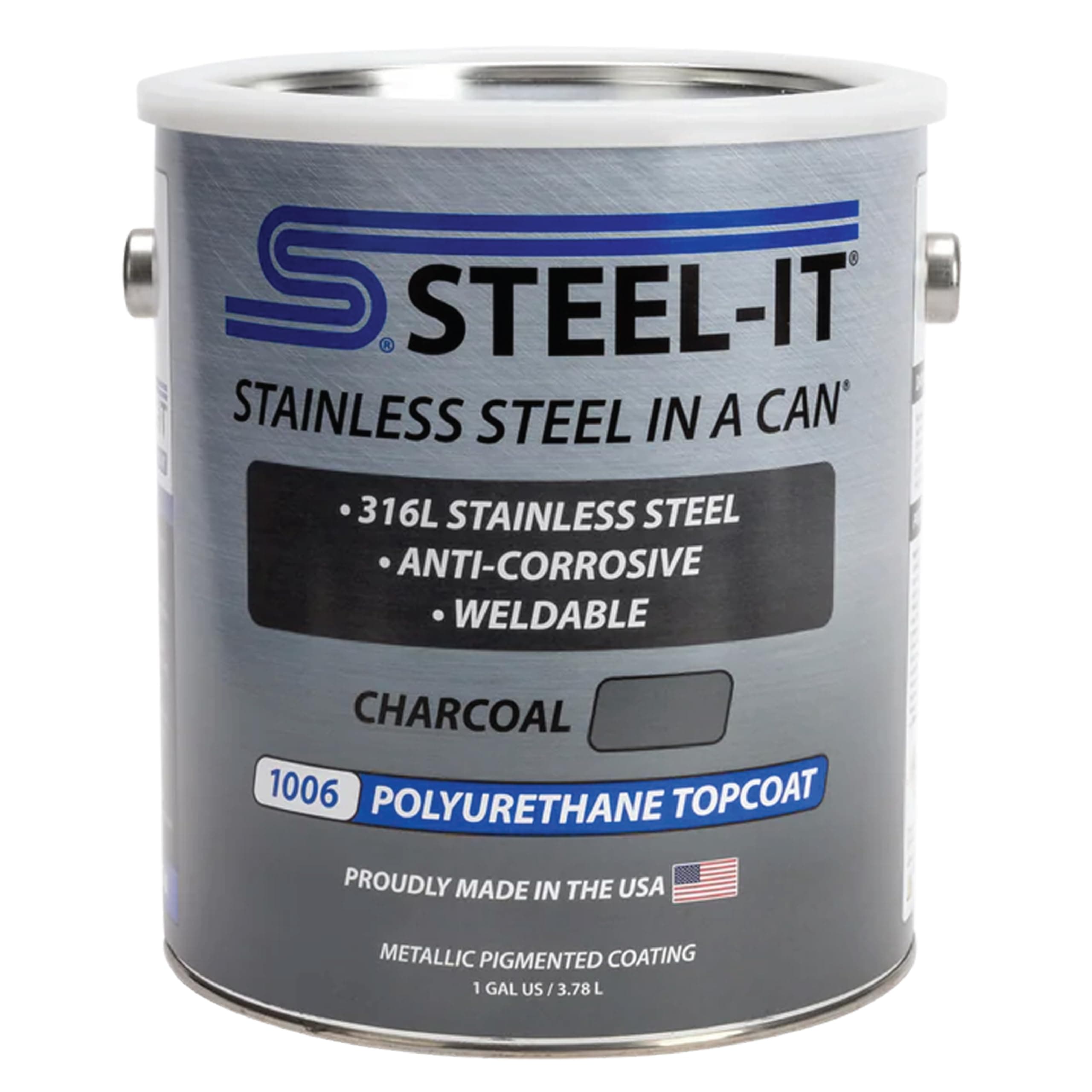 Steel-It 1006G Polyurethane Topcoat anticorrosivo soldable - Carbón (1 Galón) STL1006G