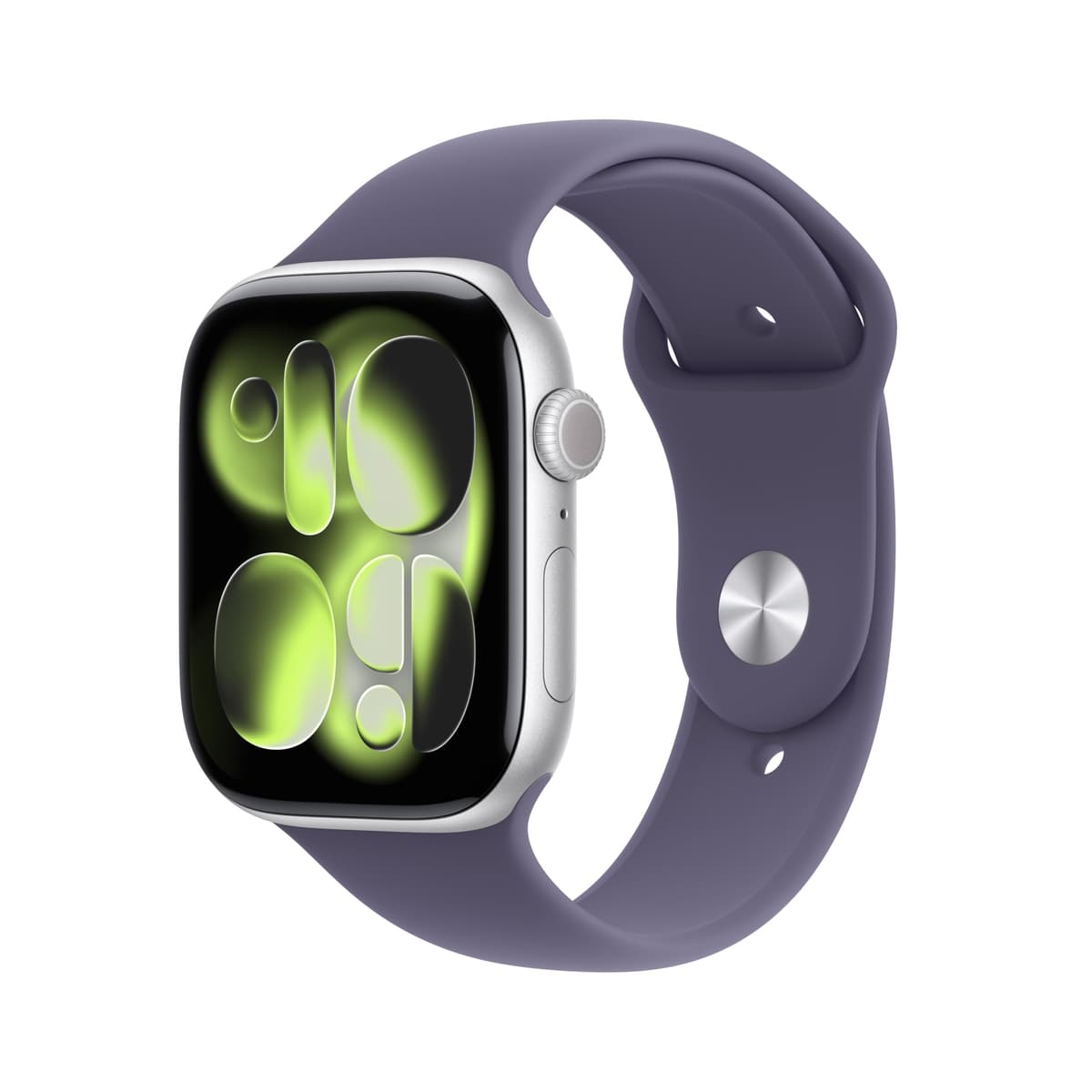 Apple Watch Series 11 [GPS + Cellular 46 mm] Smartwatch con caja de aluminio plateado y correa deportiva Purple Fog - M/L. Puntuación de sueño, rastreador de actividad, monitoreo de salud, pantalla siempre activa, resistente al agua MFCR4LW/A