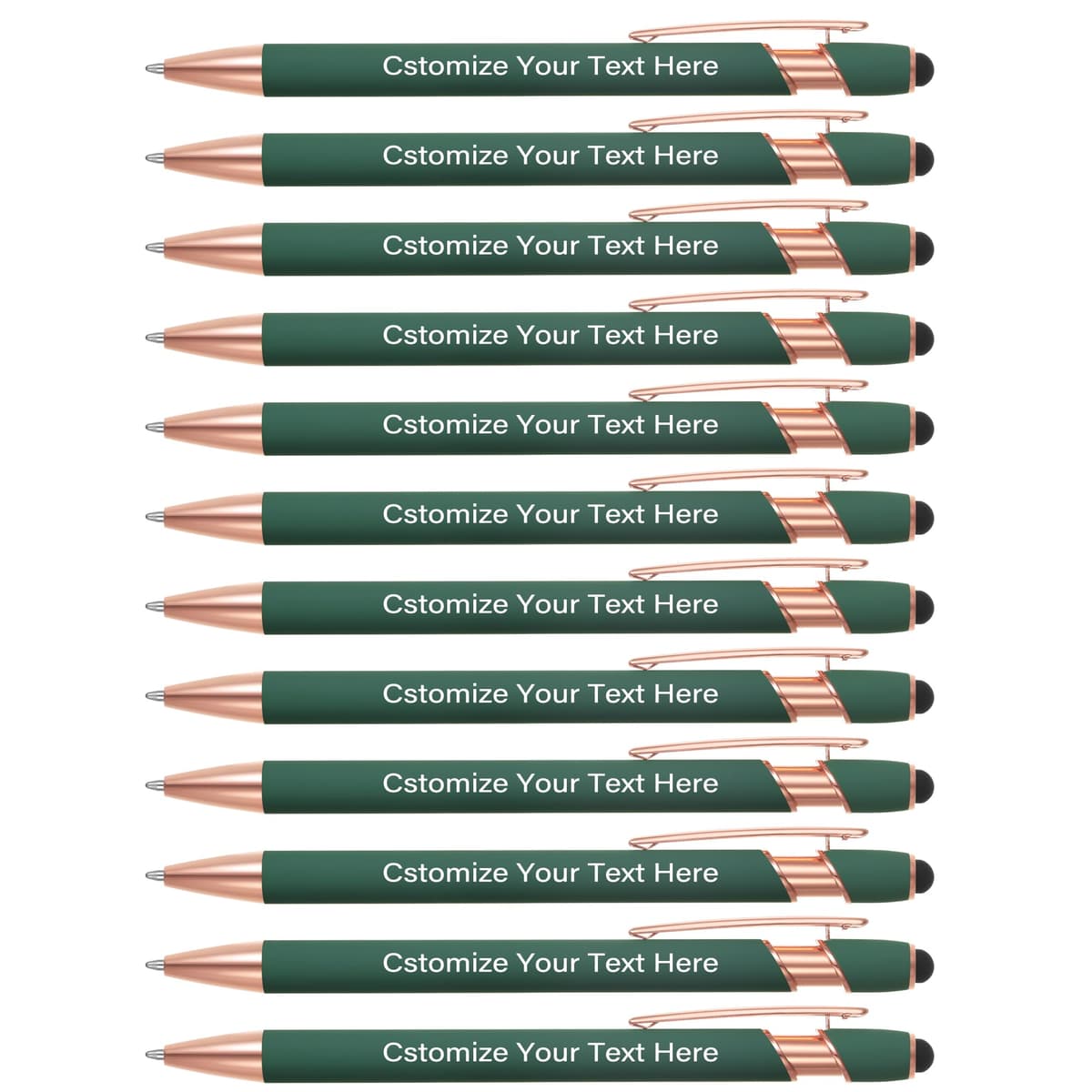 Kingluu 500 bolígrafos personalizados con punta stylus, grabado gratuito, tinta negra YZBDZ004