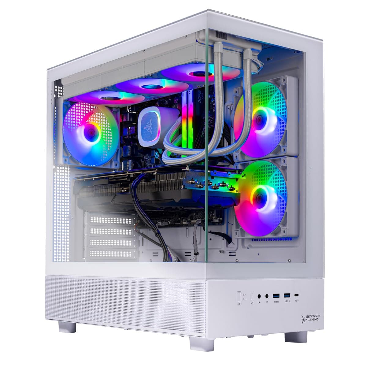 Skytech Azure 3 - Intel i7 14700F, RTX 5060, 32GB DDR5, 1TB NVMe, 360 ARGB AIO, 850W Gold, Wi-Fi, Windows 11 ST-AZURE3-2025-W-AM