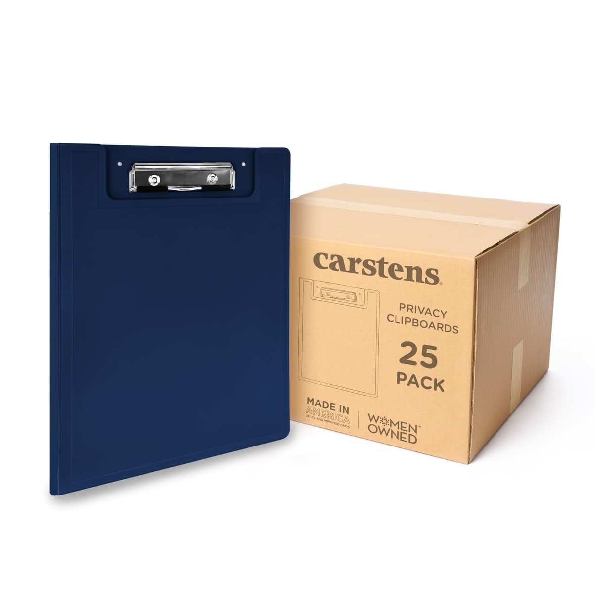 Carstens Clipboard plegable de perfil bajo con cubierta pesada, plástico Navy Blue, paquete de 25 9837-00CS