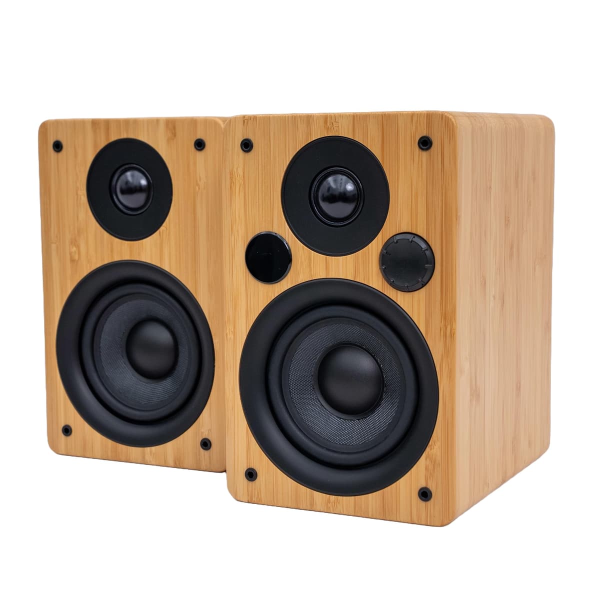Peachtree Audio M24x Powered Bluetooth Bookshelf Speakers - Real Bamboo, 5.25" Woofer, RCA/Óptico/USB, Sub Out M24x BAM
