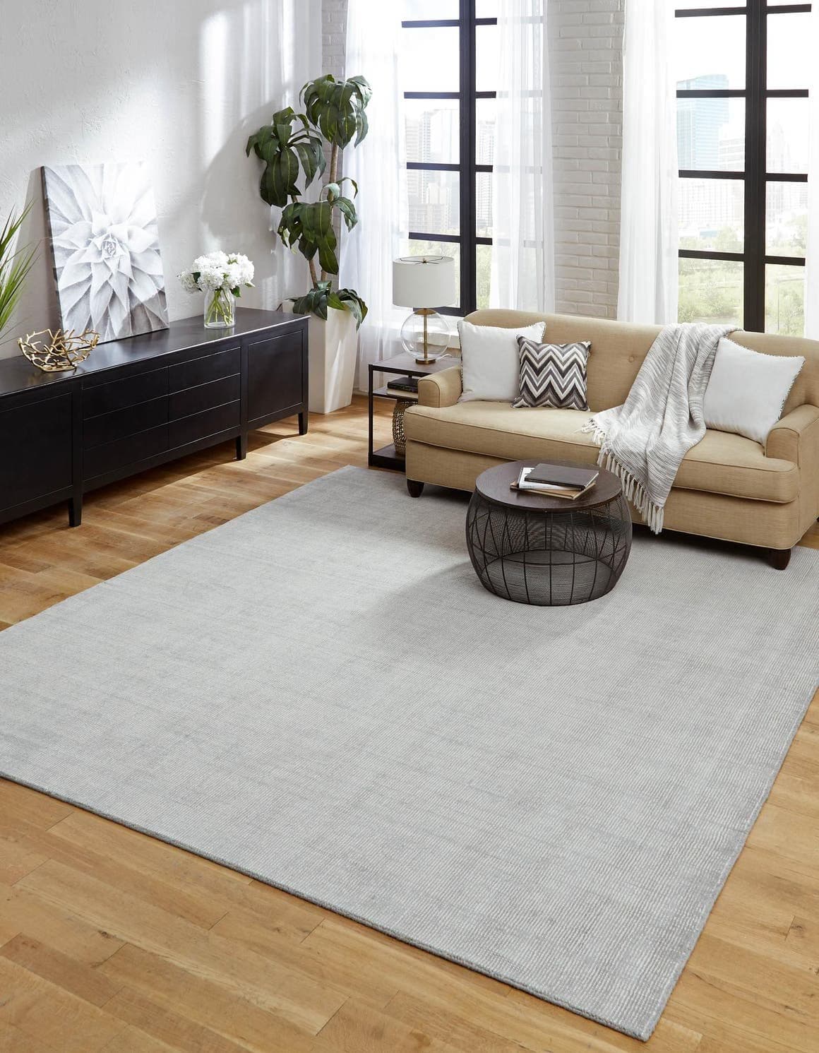 Unique Loom English Manor Area Rug - Farmhouse (10' Square, Grey Manor/Ivory) 3170940