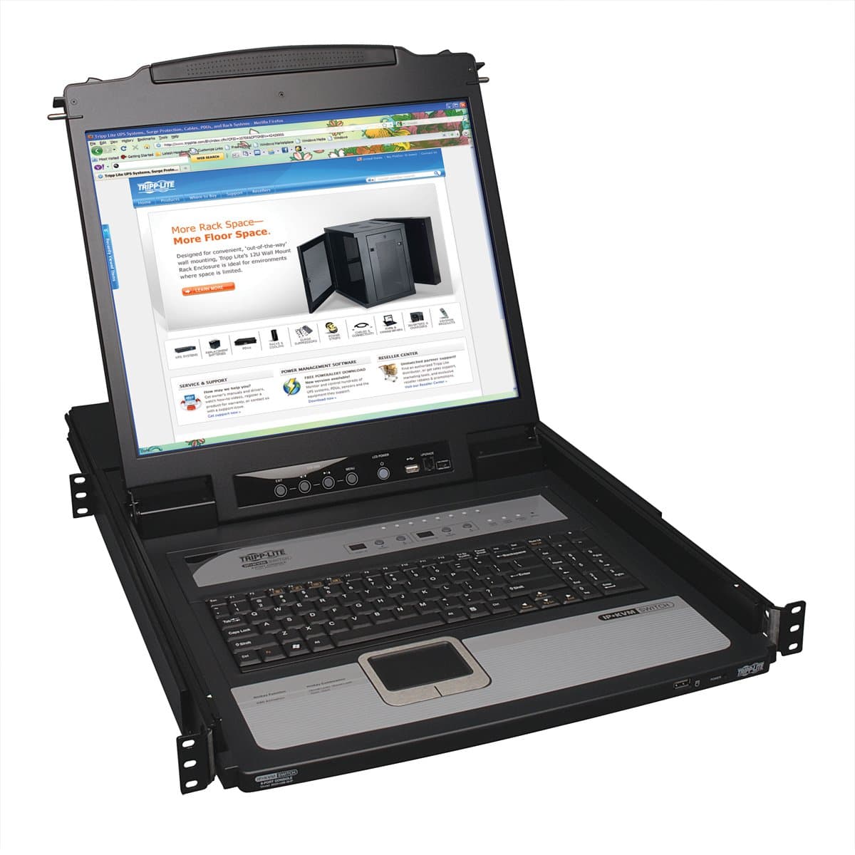 Tripp Lite 8-Port 1U Rack-Mount Console KVM Switch with 19-in. LCD and IP Remote Access B020-U08-19-IP