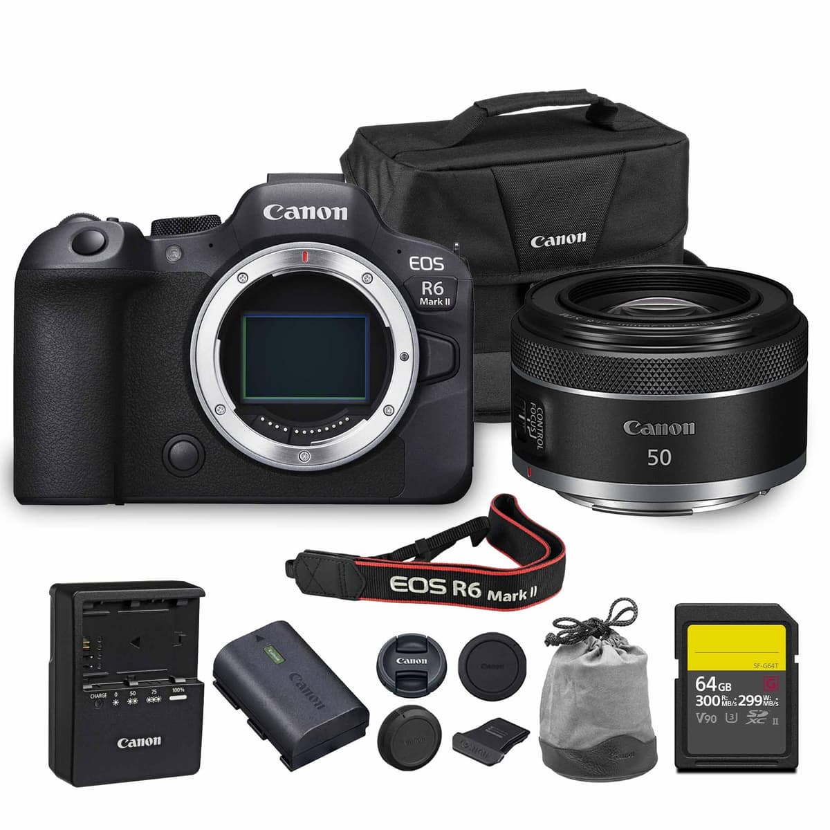 Canon EOS R6 Mark II Mirrorless Camera 24.2MP Kit con RF 50mm f/1.8, 64GB y Bolso 5666C002_EDIPL_5