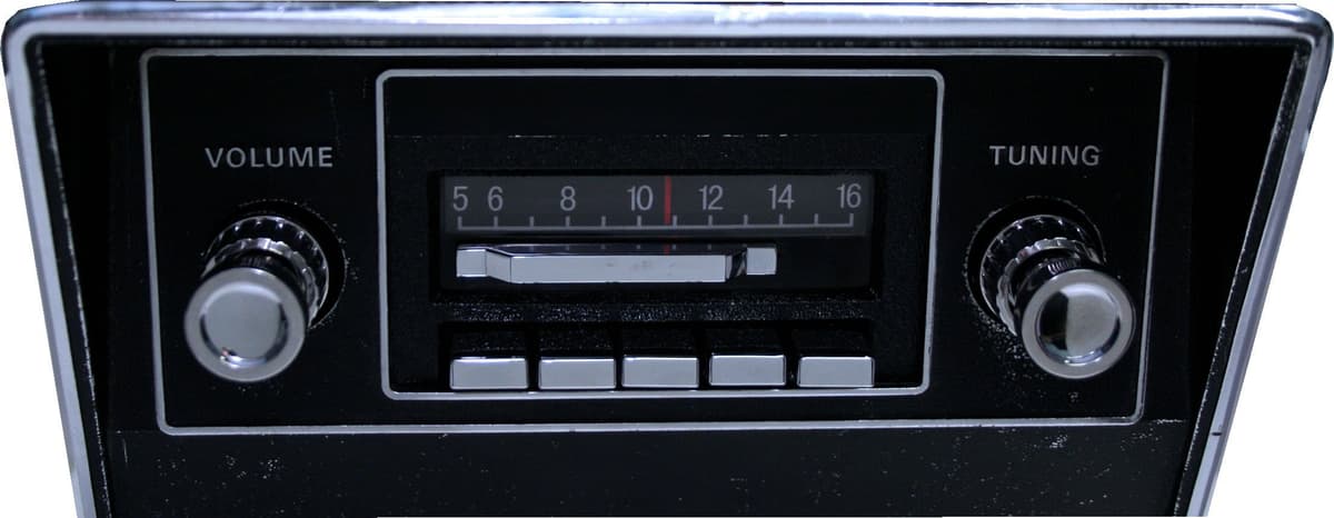 Equipo estéreo Custom Autosound compatible con Mustang 1967-1973, estéreo/receptor AM FM para auto de 300 vatios con control deslizante SBR