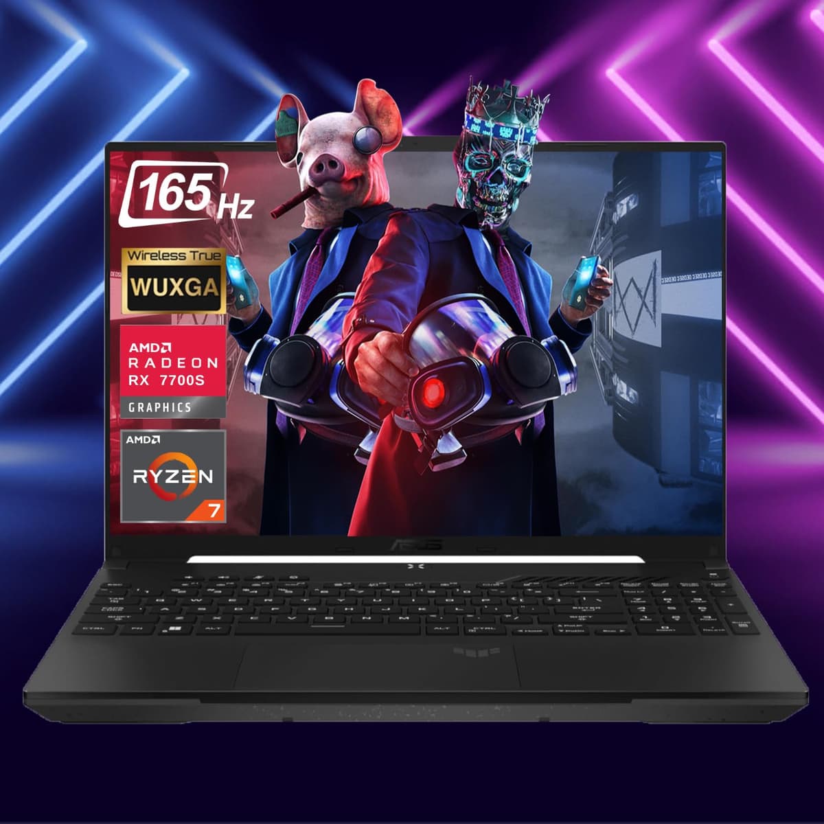 ASUS TUF 16" Gaming Laptop, Ryzen 7 7735HS, Radeon RX 7700S, 32GB DDR5, 1TB SSD, 165Hz, RGB, Windows 11 FA617