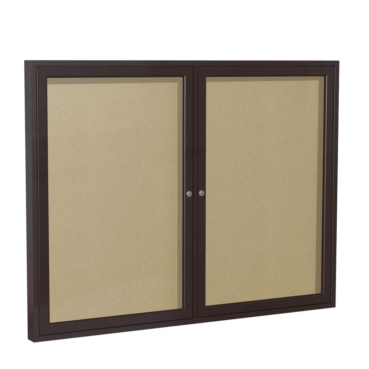 Ghent PB23648VX-181 Tablón cerrado vinyl 36" x 48" 2 puertas con marco bronce y cerradura