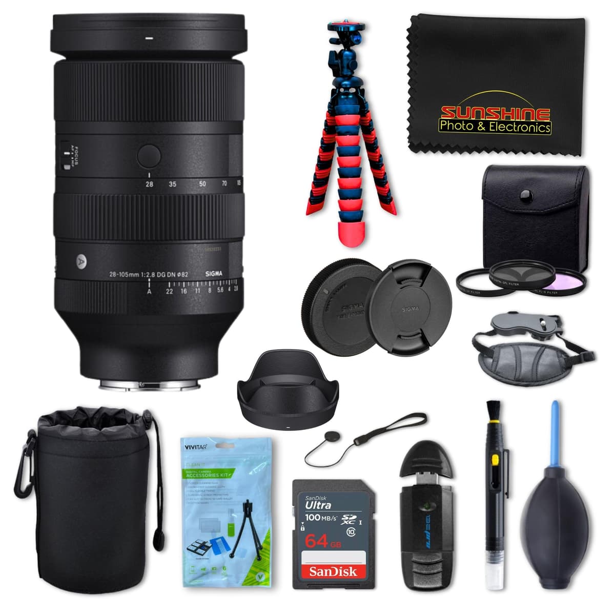 Sigma 28-105mm f/2.8 DG DN Art para Sony E + Sunshine Photo Professional Bundle SIG-28105MM28SONY