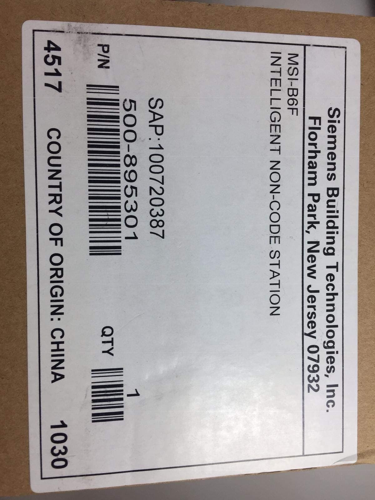 SIEMENS MSI-B6F Manual Fire Alarm Box Metal Inteligente