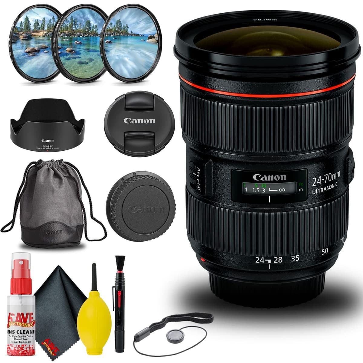 Canon EF 24-70mm f/2.8L II USM + Kit de filtros y limpieza (Renewed) 5175B002_EDIRE_1