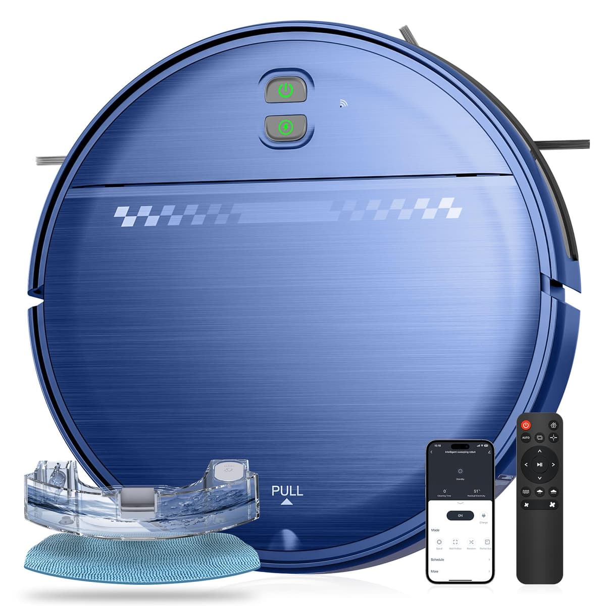 MANVN Robot Vacuum and Mop Combo - 2 en 1 con 2300Pa, diseño ultradelgado, Wi-Fi y 3D Avoidance BR151 Racing Series