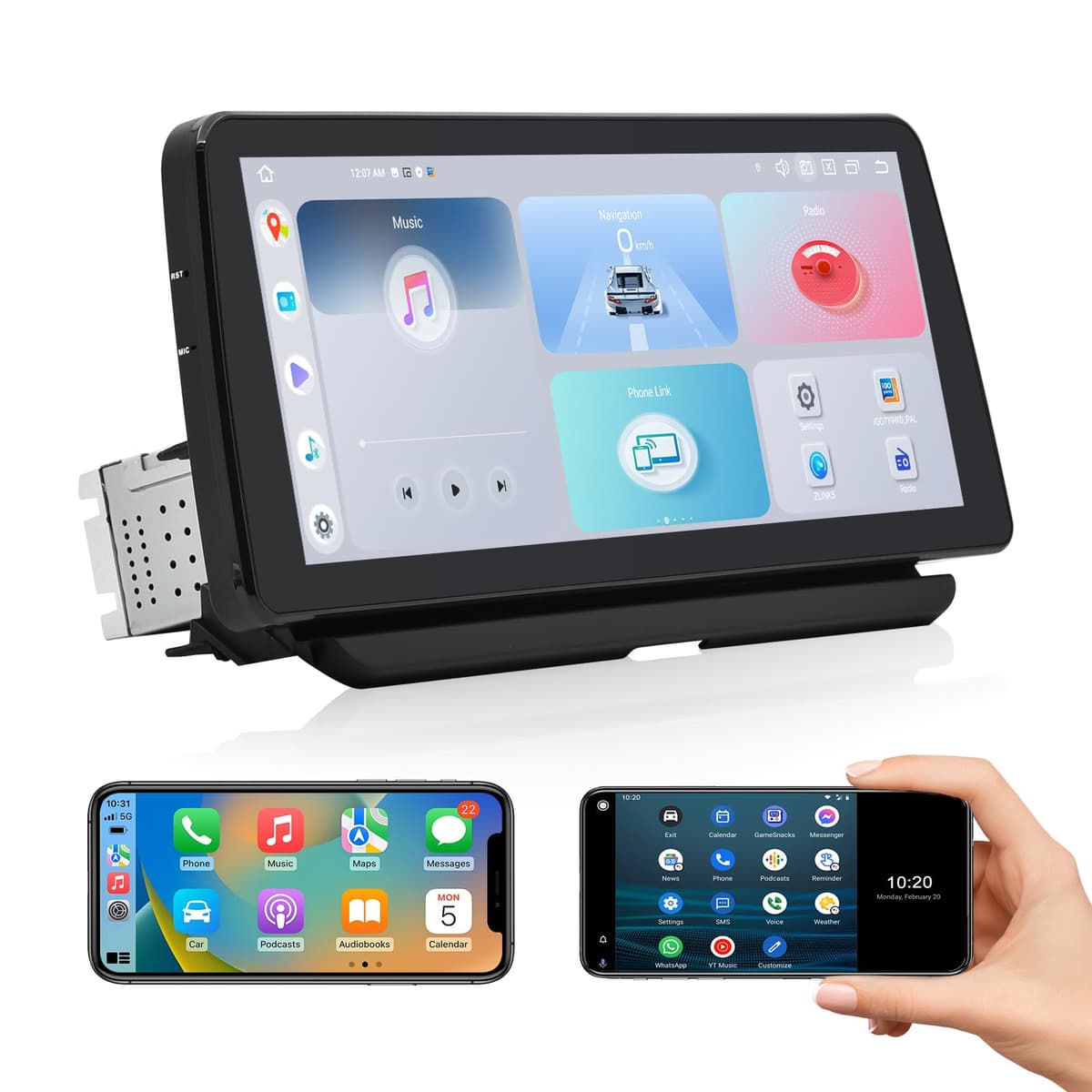 Roadanvi X12 - Head Unit 12.3" para Toyota Corolla 2019-2022 con Android 12 y CarPlay inalámbrico