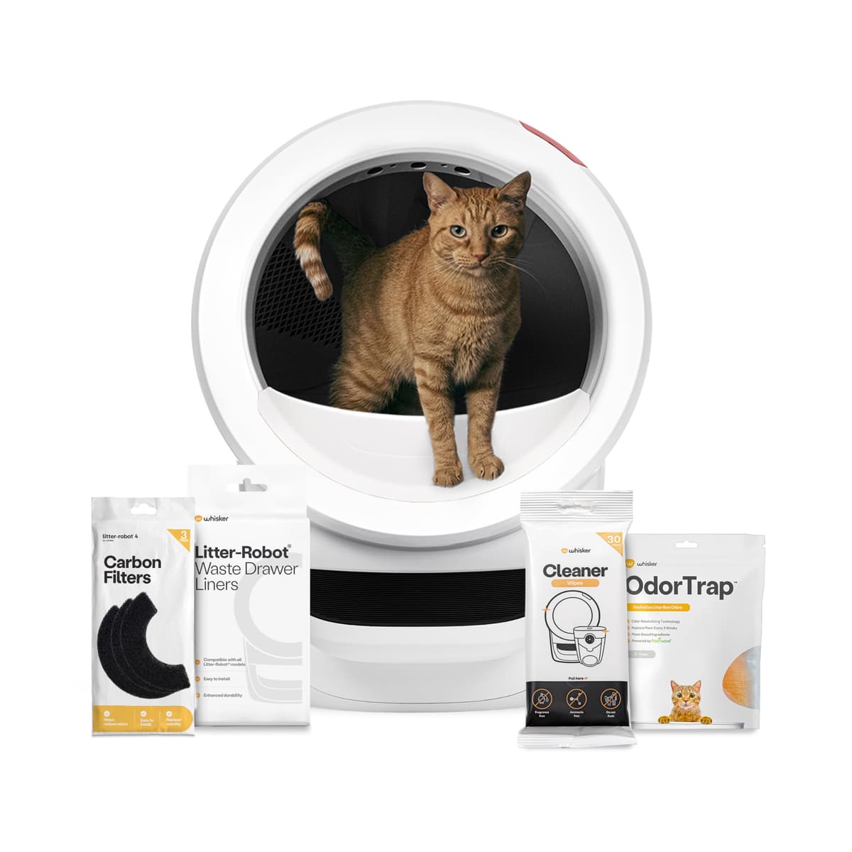 Paquete de Suministros Litter-Robot 4 por Whisker, Blanco - Caja de Arena Automática y Autolimpiante LR4-COREBD-WT