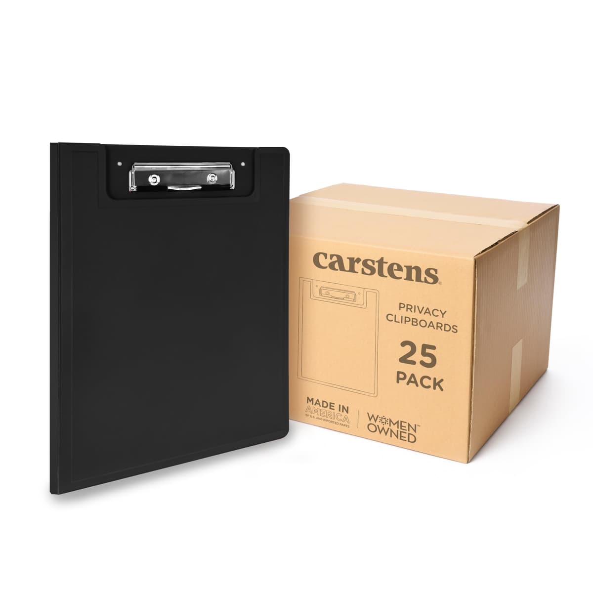 Carstens Clipboard plegable de perfil bajo con cubierta pesada, plástico Negro, paquete de 25 9834-00CS