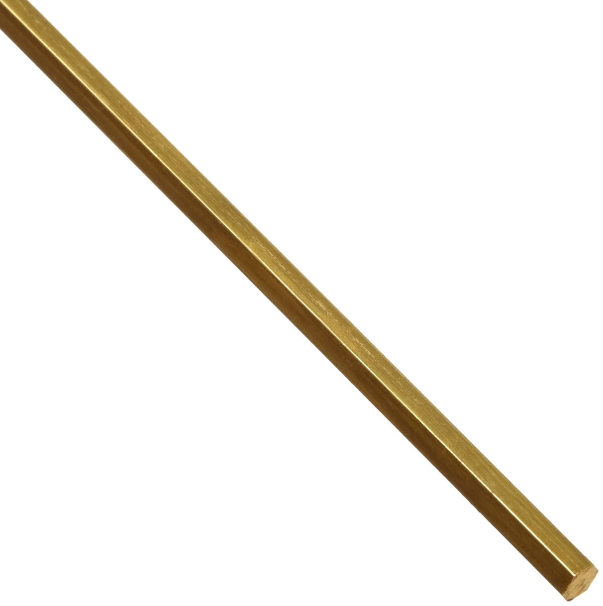 Barra hexagonal de latón 360, acabado sin pulir (molinado), temple H02, ASTM B16, 1-1/2" entre caras, 48" de largo, OnlineMetals 1325