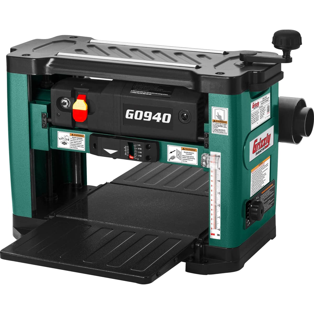 Grizzly Industrial G0940 13" 2 HP Benchtop Planer con helix cutterhead