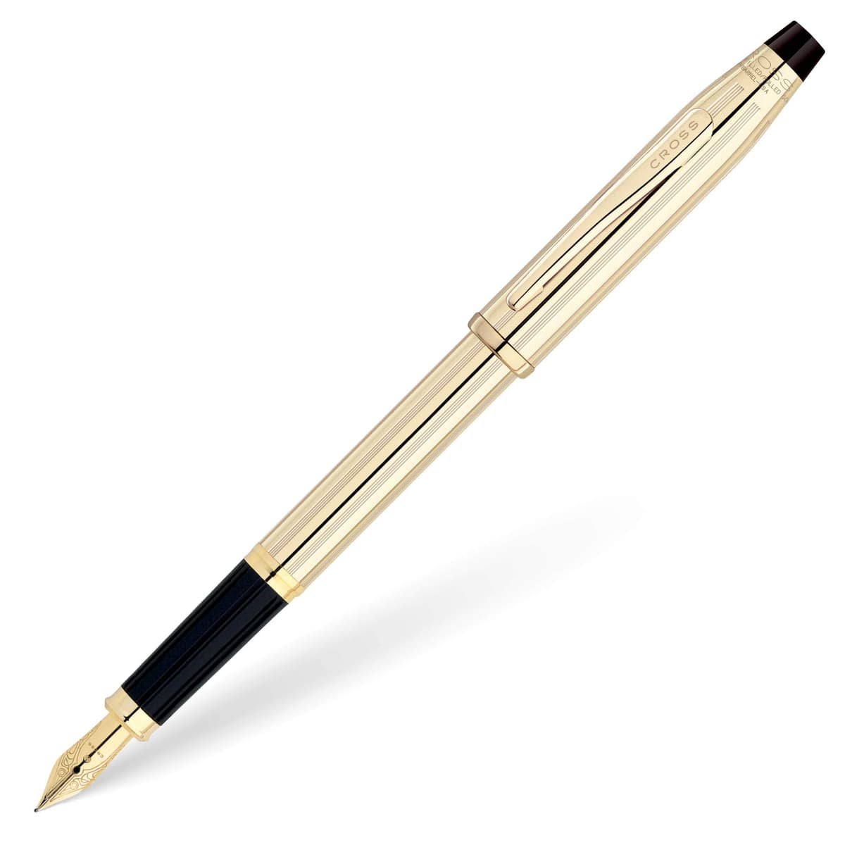 Cross Century II Pluma fuente recargable, punta mediana de 18 quilates, caja de regalo - 10 Carat Gold-Filled 4509-MD