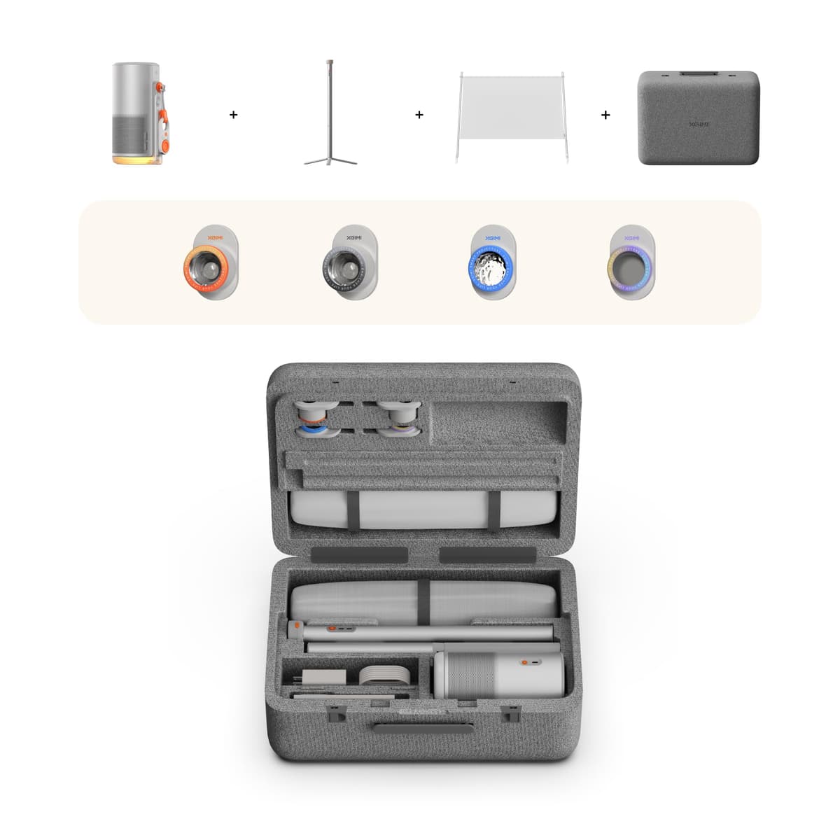 XGIMI MoGo 4 Laser Projector Collection - Kit portátil con PowerBase y pantalla 70" WK03K