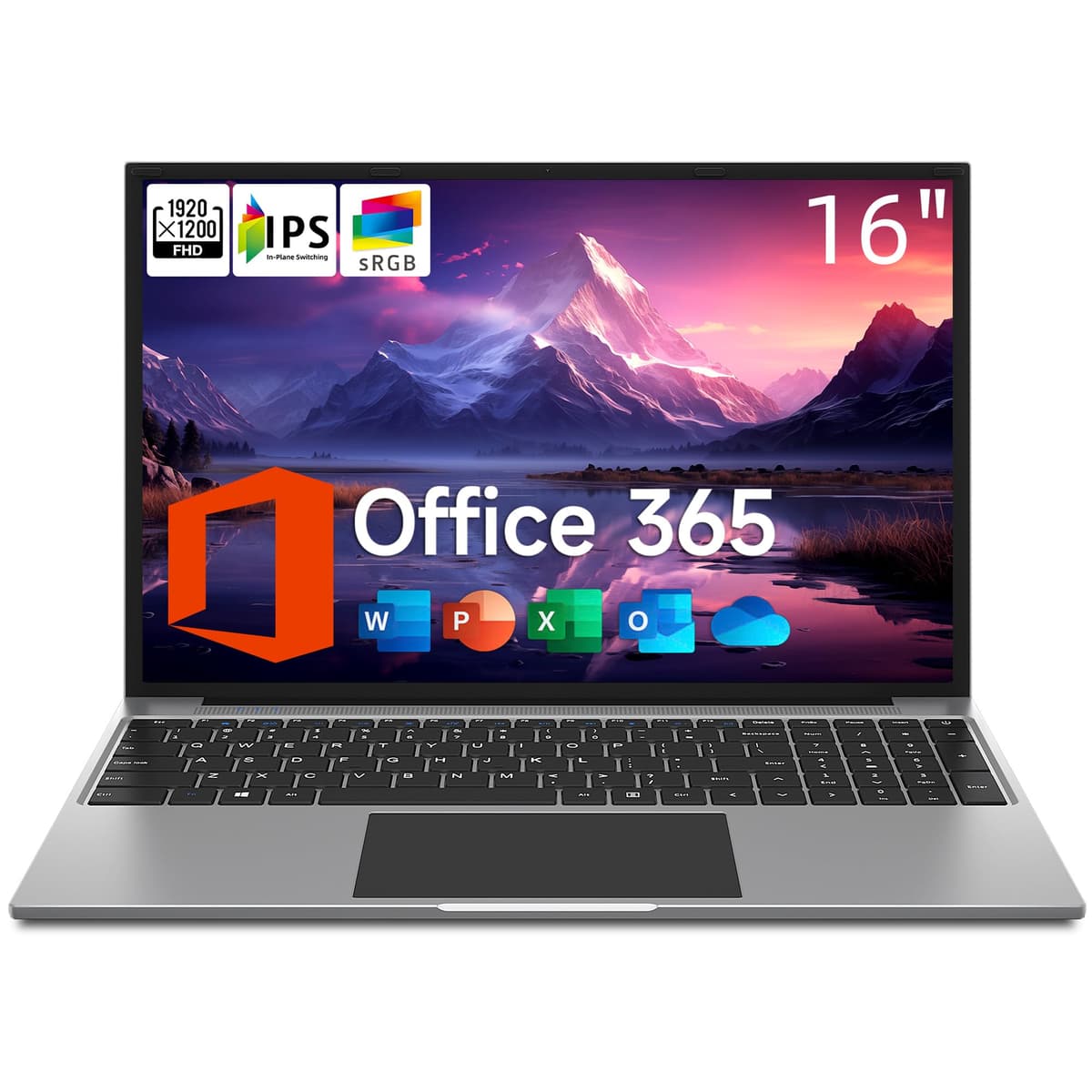 jumper Laptop, pantalla FHD IPS de 16 pulgadas 1200p, procesador 5305U, suscripción Office 365 por 1 año, 4GB RAM 128GB almacenamiento, computadora con Windows 11 y altavoces estéreo, ranura de expansión SSD de 1TB, HDMI EZbook S7Max