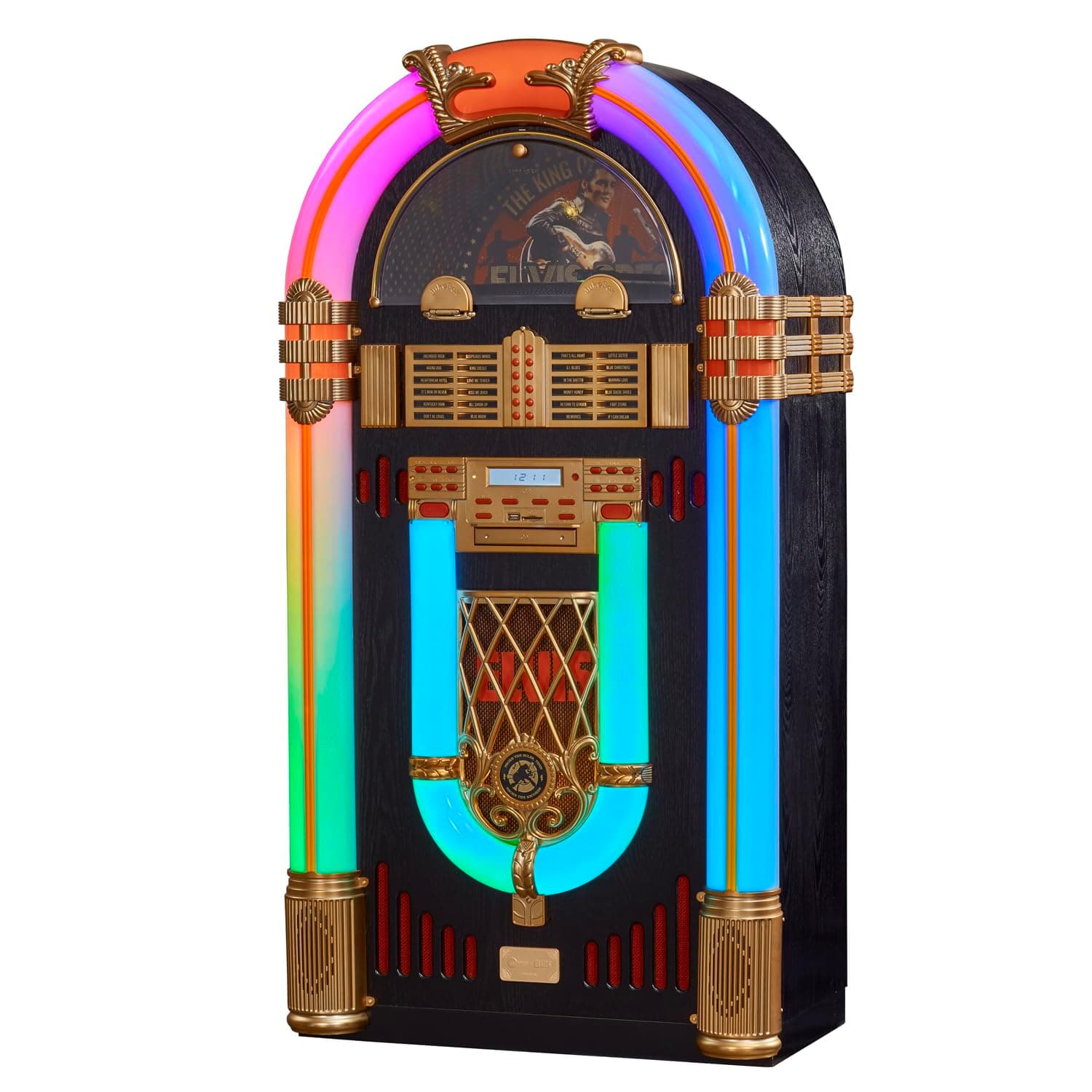 Arkrocket Jukebox Retro Full Size con Tocadiscos, Bluetooth, USB, SD, CD y Radio FM AR-JUKEBOX