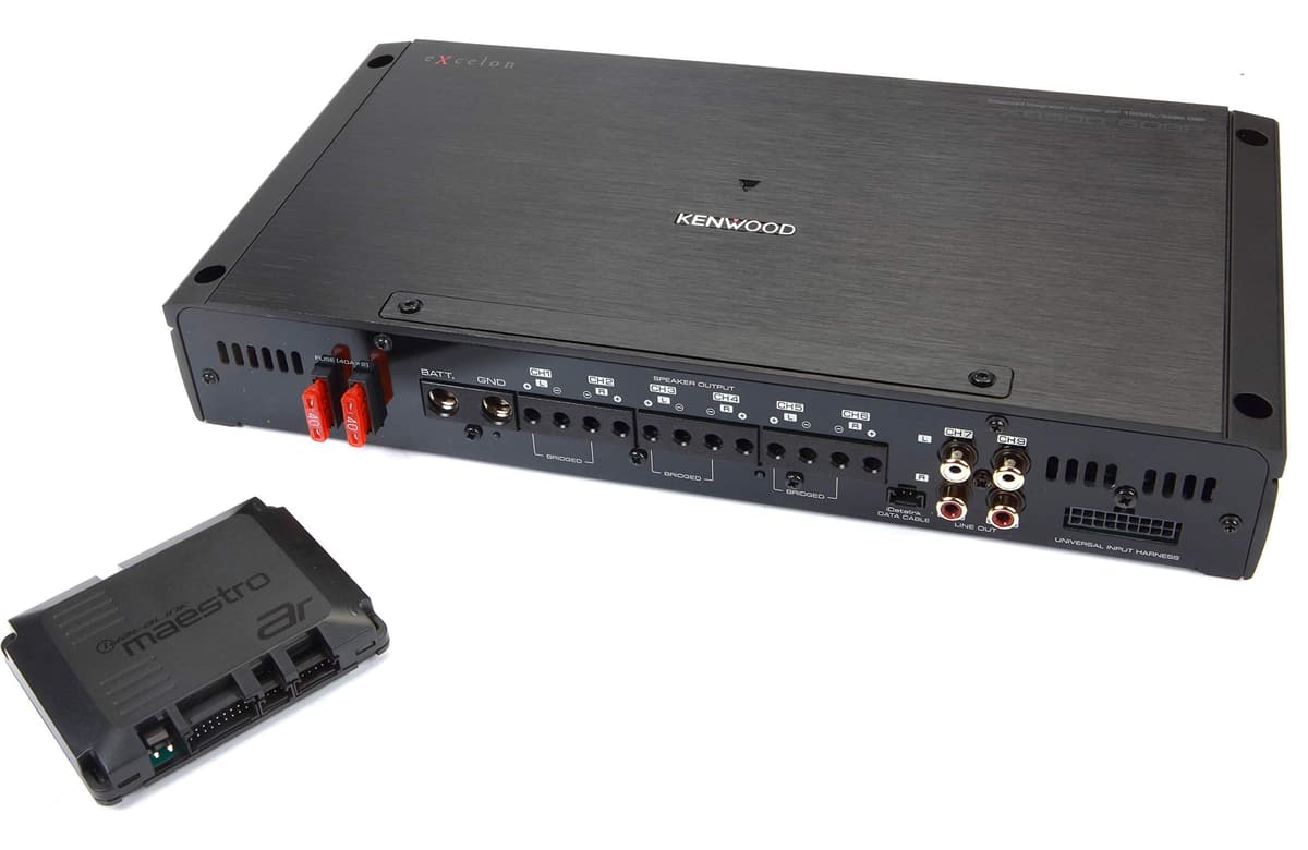 Kenwood Excelon P-XR600-6DSP Amplificador de Auto de 6 Canales con Procesamiento Digital de Señal e Interfaz Maestro AR