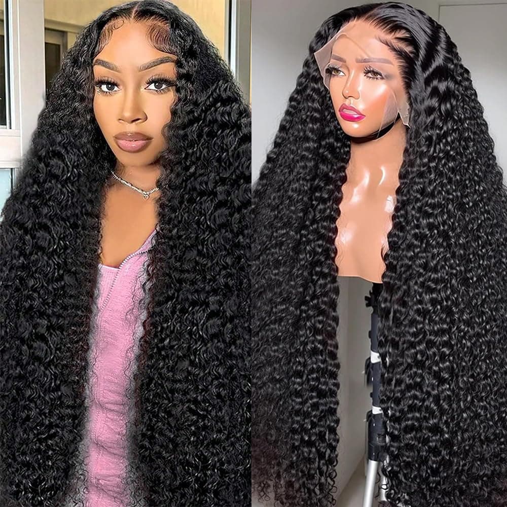 KRKRYQ Peluca Lace Front 13x6 Deep Wave 30" 200% Densidad, 100% Cabello Humano, Sin Mezcla Sintética 136DW-NC-30